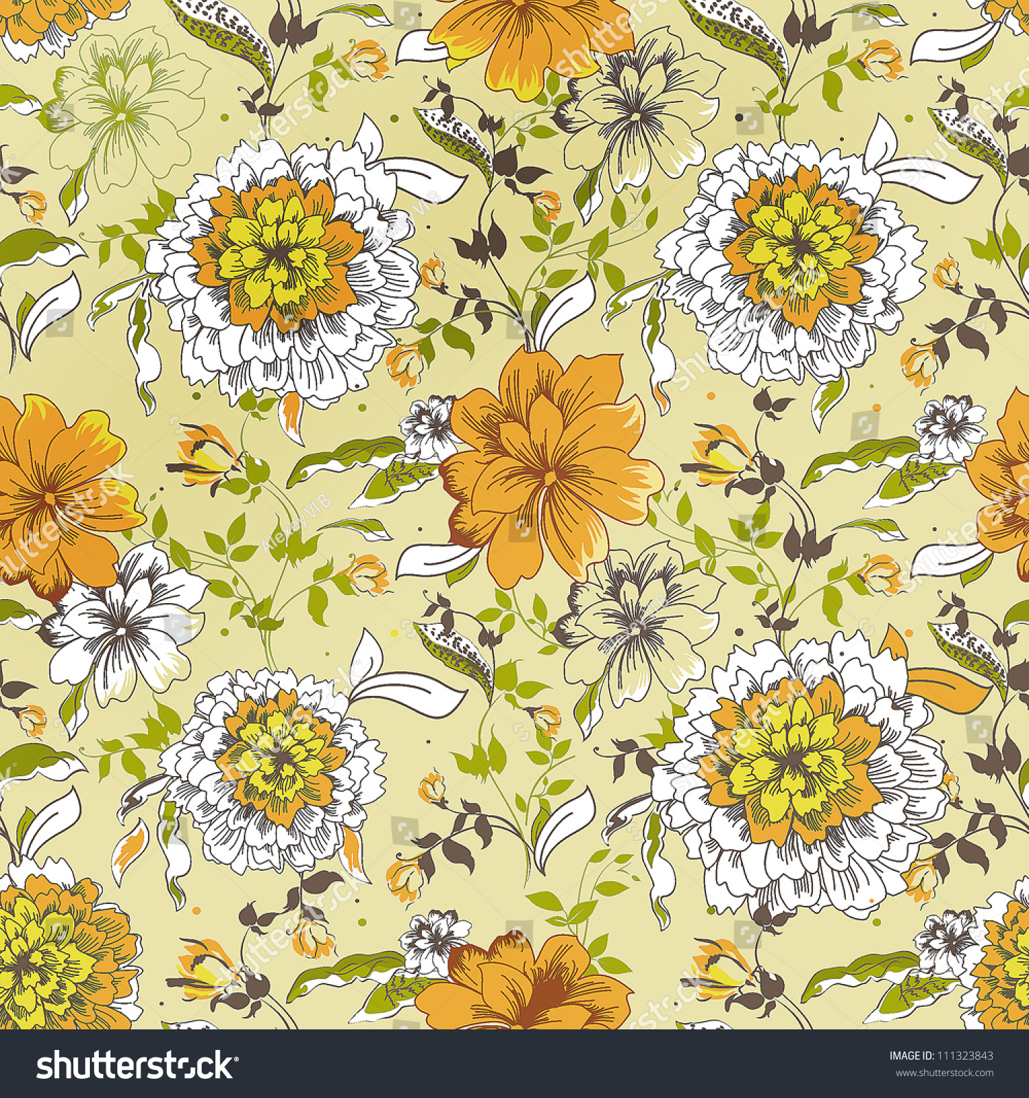 Floral Fabric Vintage Wallpaper, Cute Backdrop. Beautiful Abstract