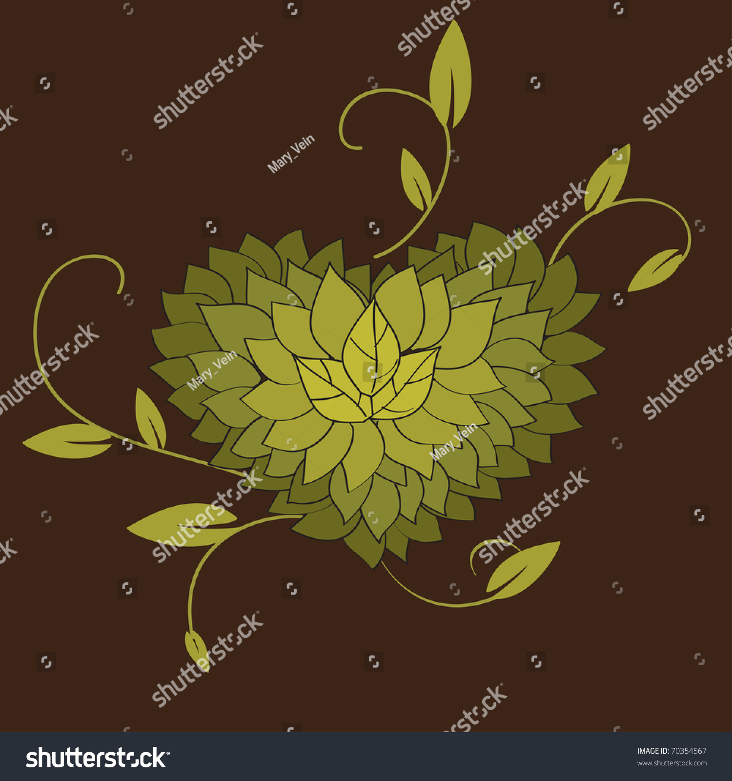 Floral Heart Stock Vector 70354567 : Shutterstock