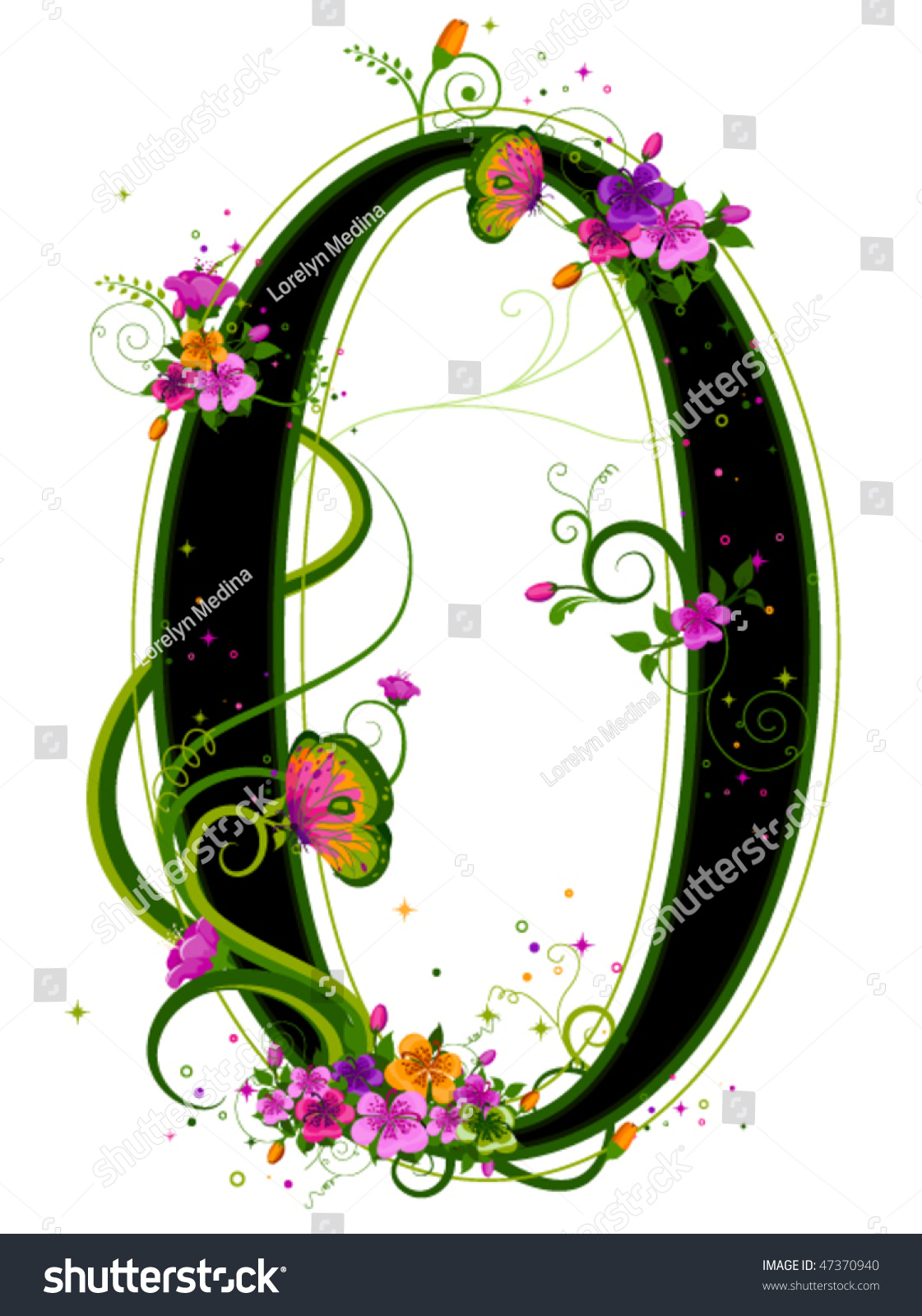 Floral Numbers - Vector - 47370940 : Shutterstock