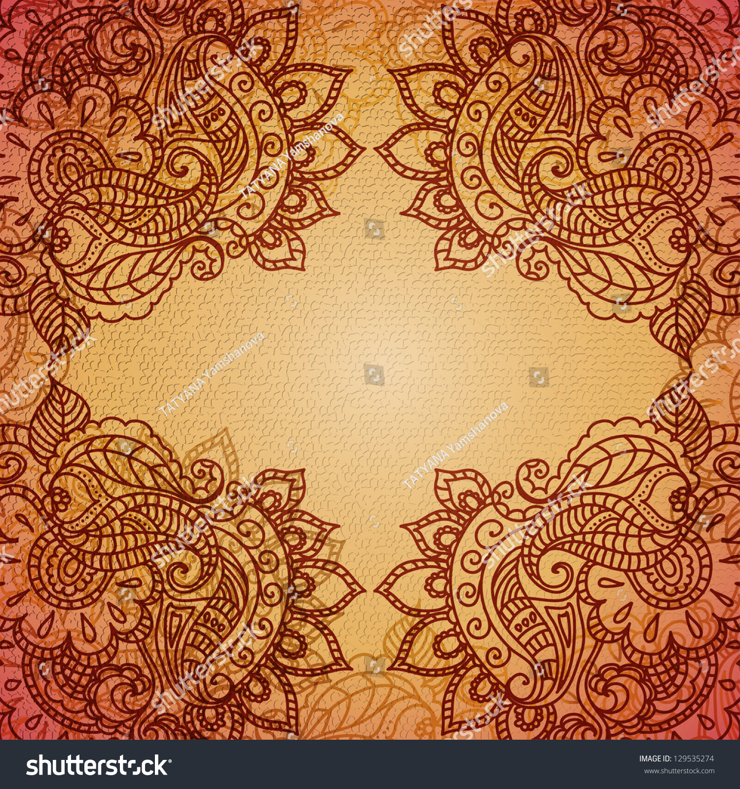 Floral Pattern Background With Indian Ornament Stock Vector 