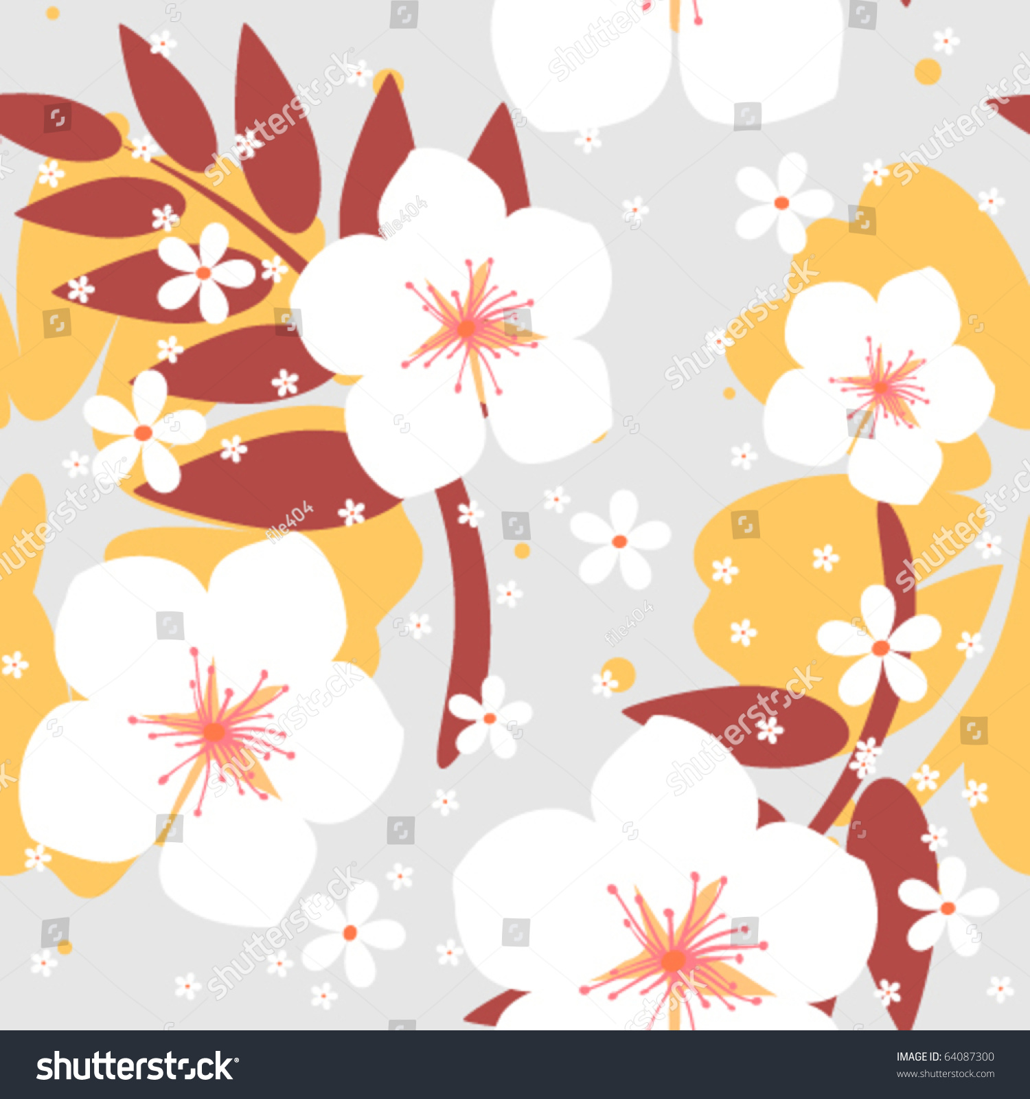 Floral Seamless Background Stock Vector Illustration 64087300