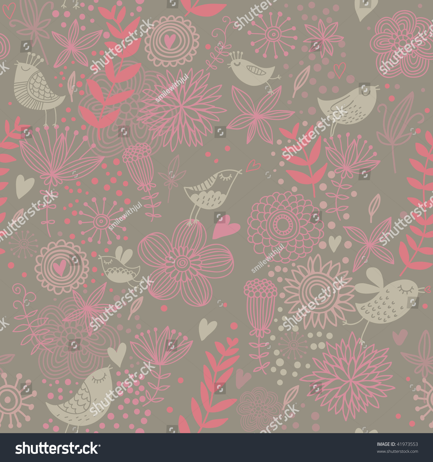 Floral Seamless Pattern For Wallpapers Stock Vector Illustration