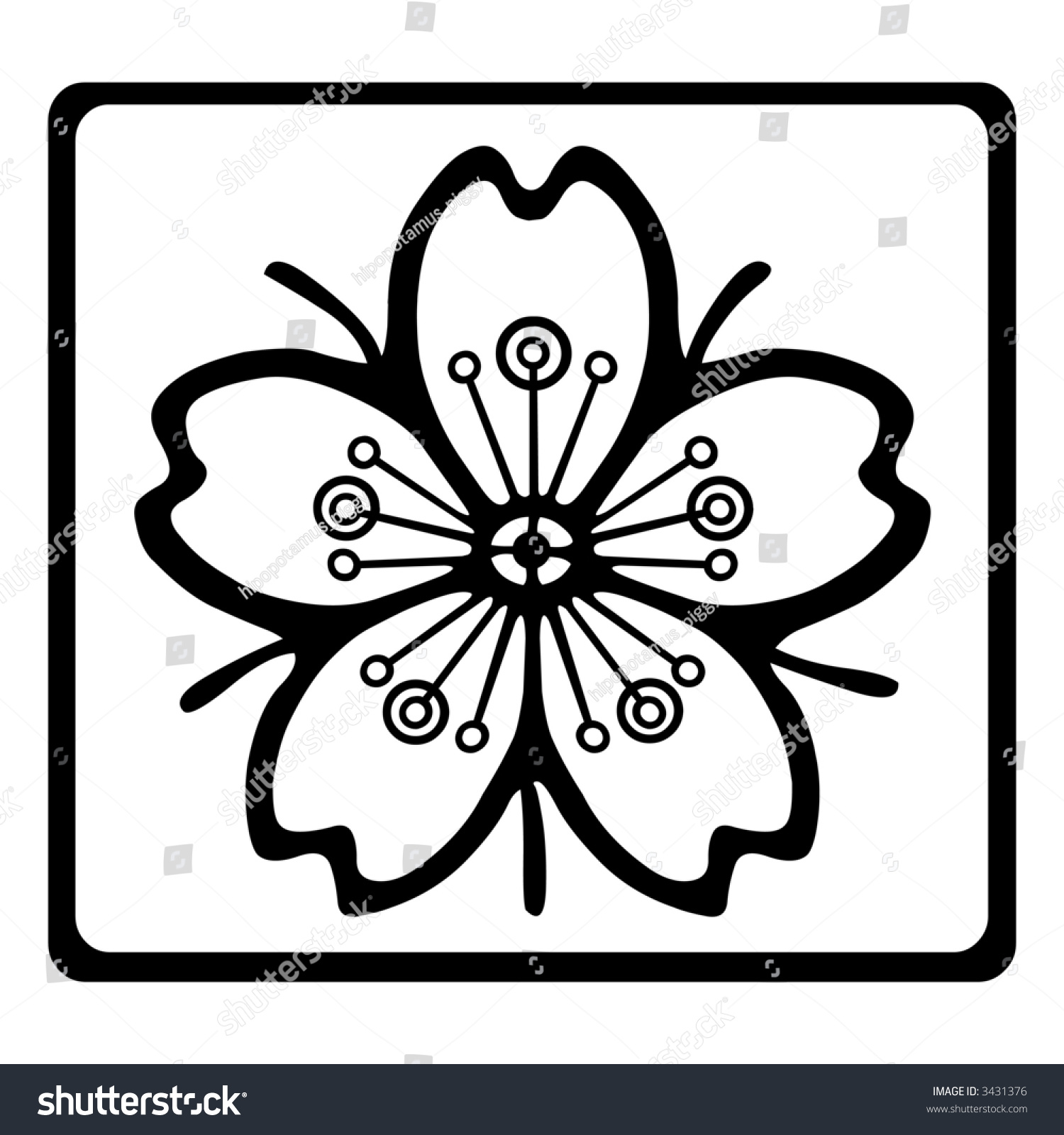 Floral Symbol Stock Vector Illustration 3431376 : Shutterstock