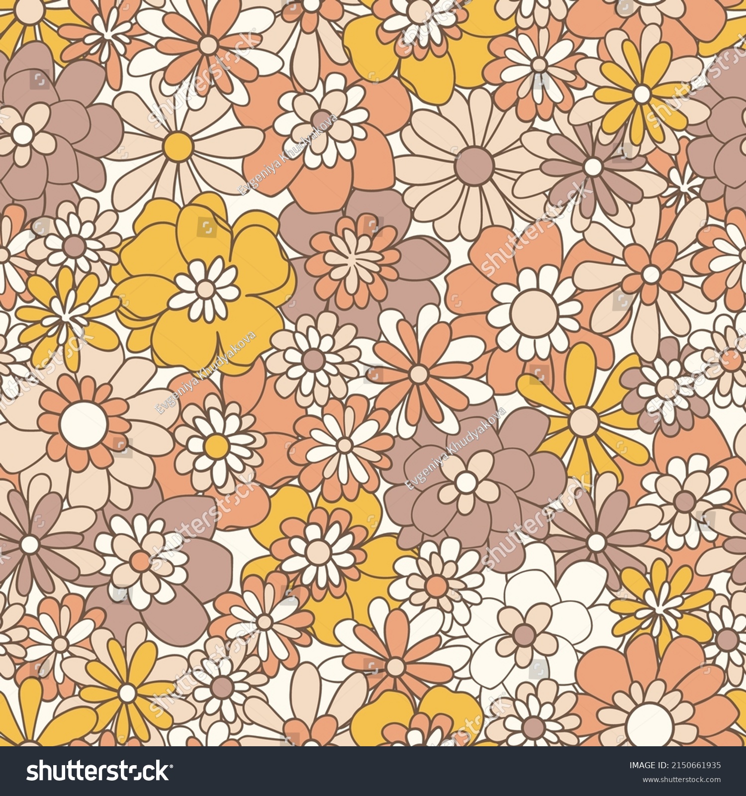 Floral Vintage Seamless Pattern Boho Vector Stock Vector Royalty Free