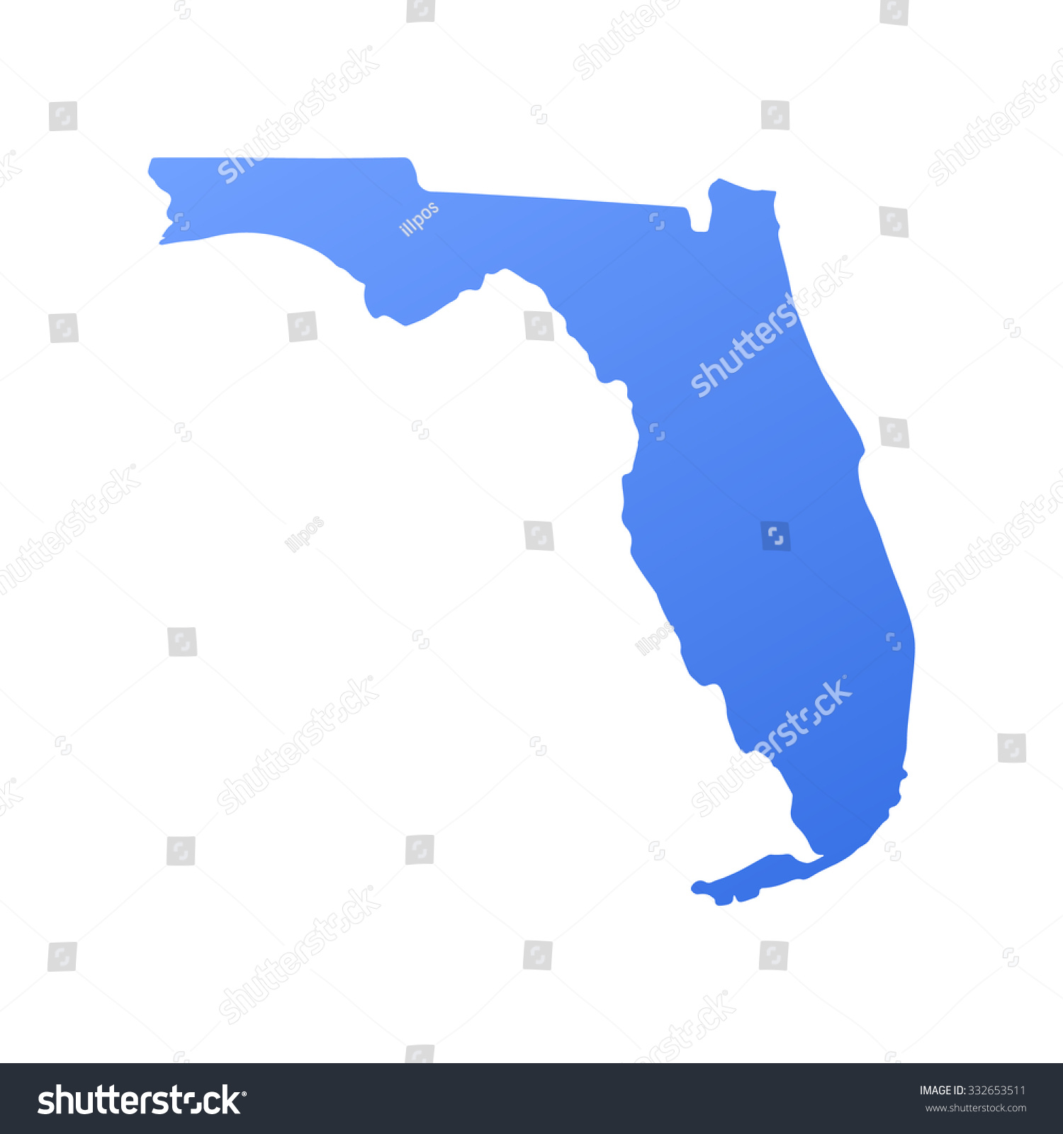 Florida State Bordermap Stock Vector Illustration 332653511 Shutterstock