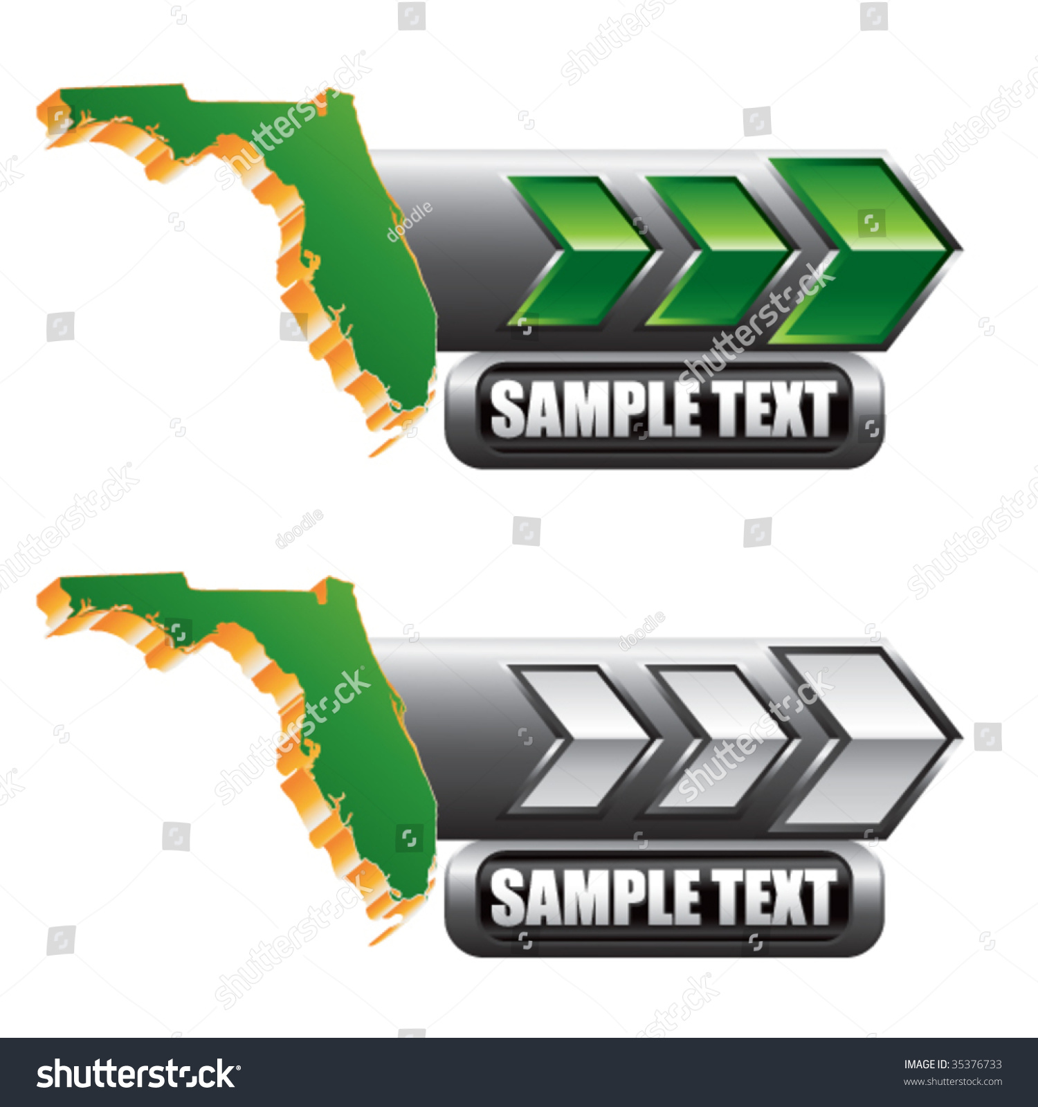 Florida State Shape On Arrow Banner Stock Vector Illustration 35376733