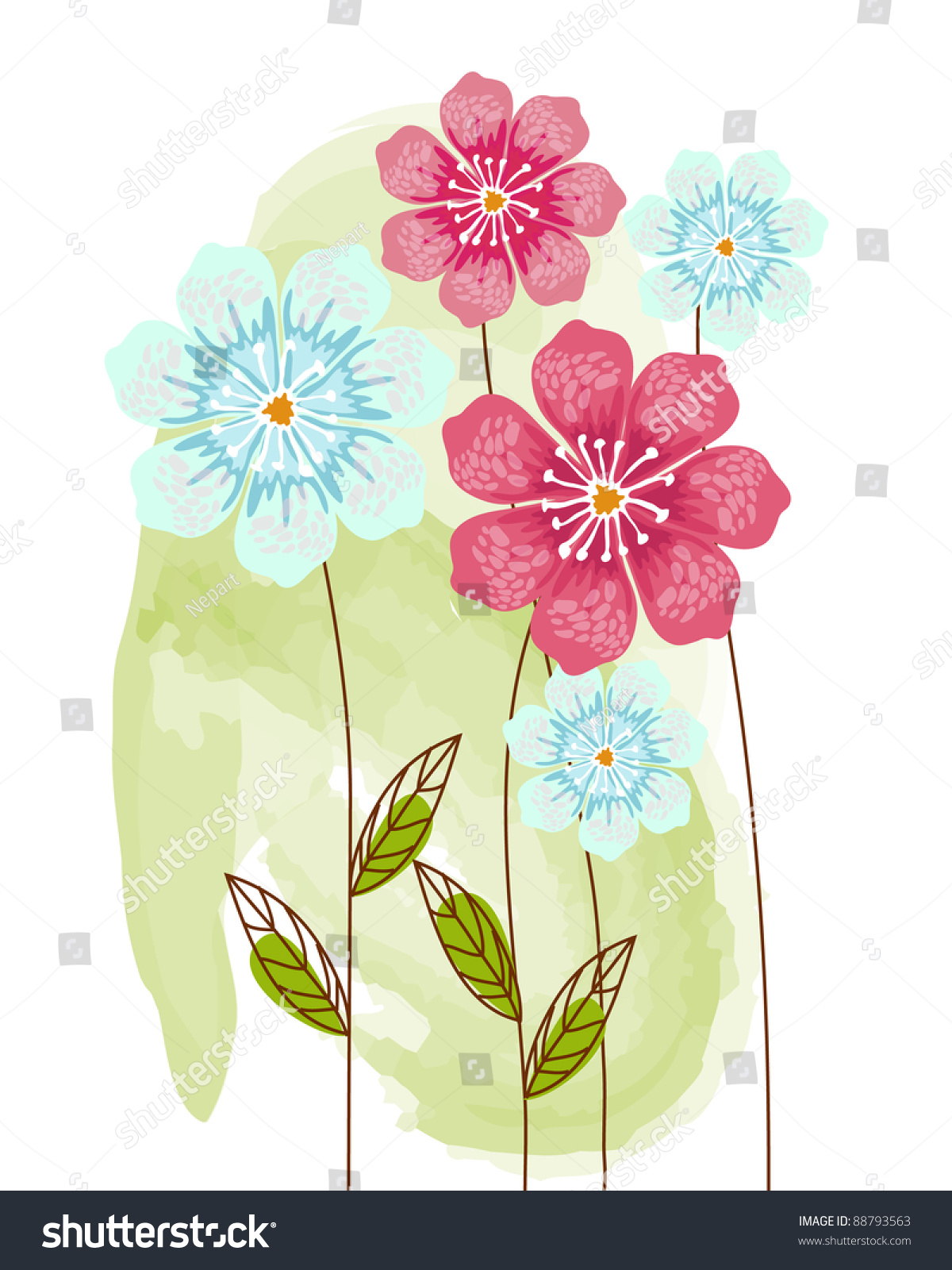 Flower Stock Vector Illustration 88793563 : Shutterstock