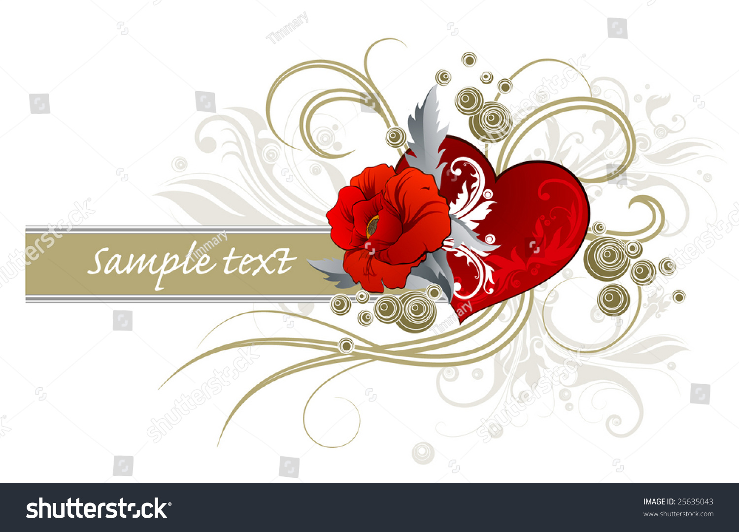 Flower And Heart Stock Vector Illustration 25635043 : Shutterstock
