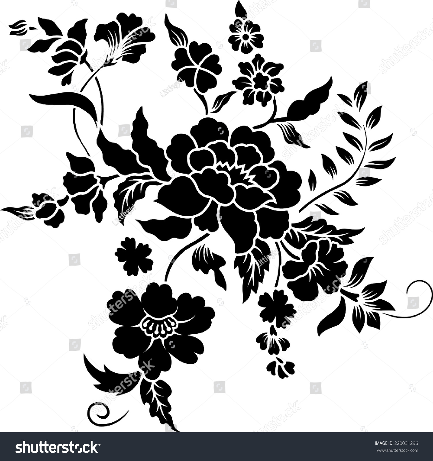 Flower Batik Stock Vector 220031296 - Shutterstock