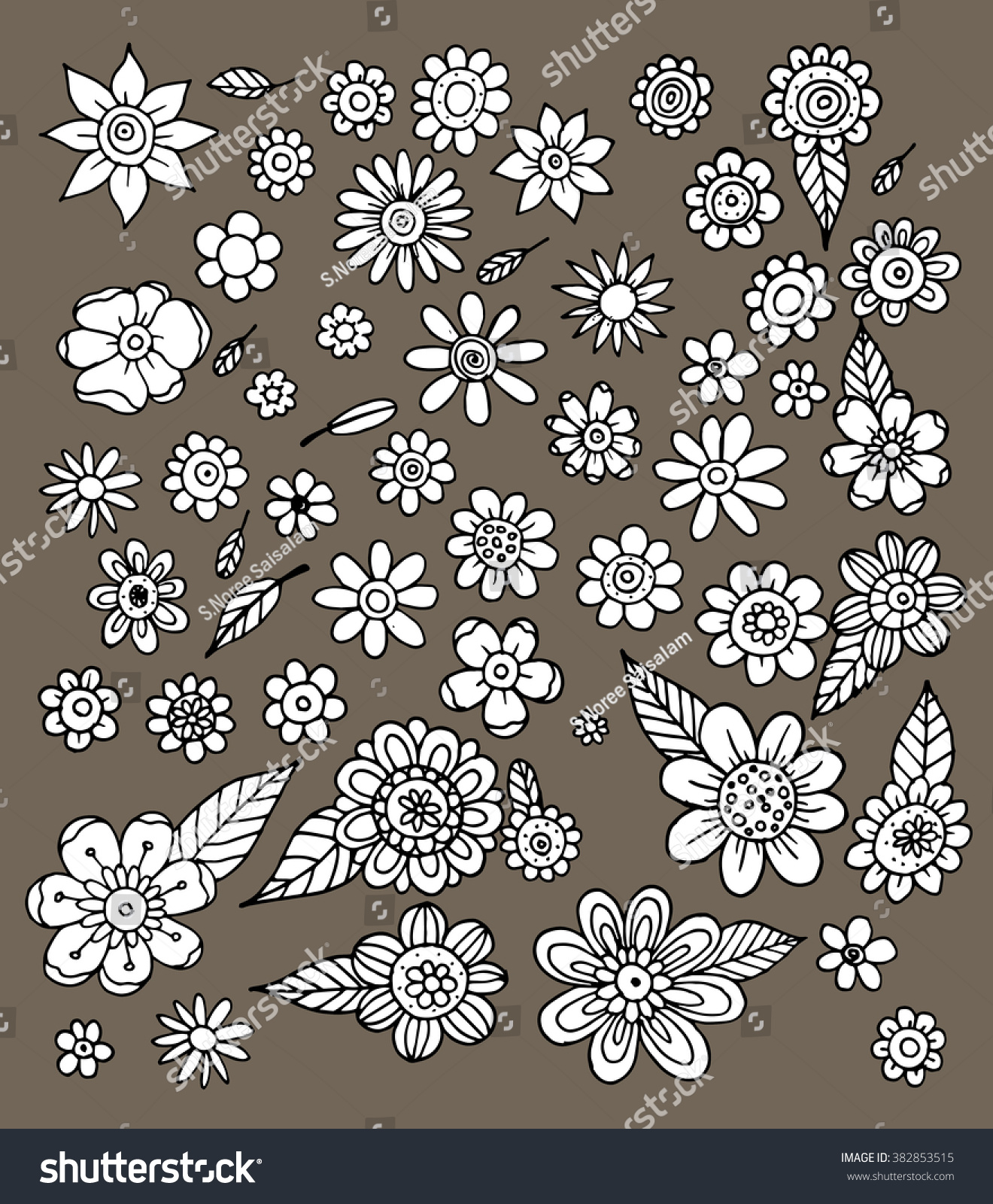 Flower Doodle Vector - 382853515 : Shutterstock