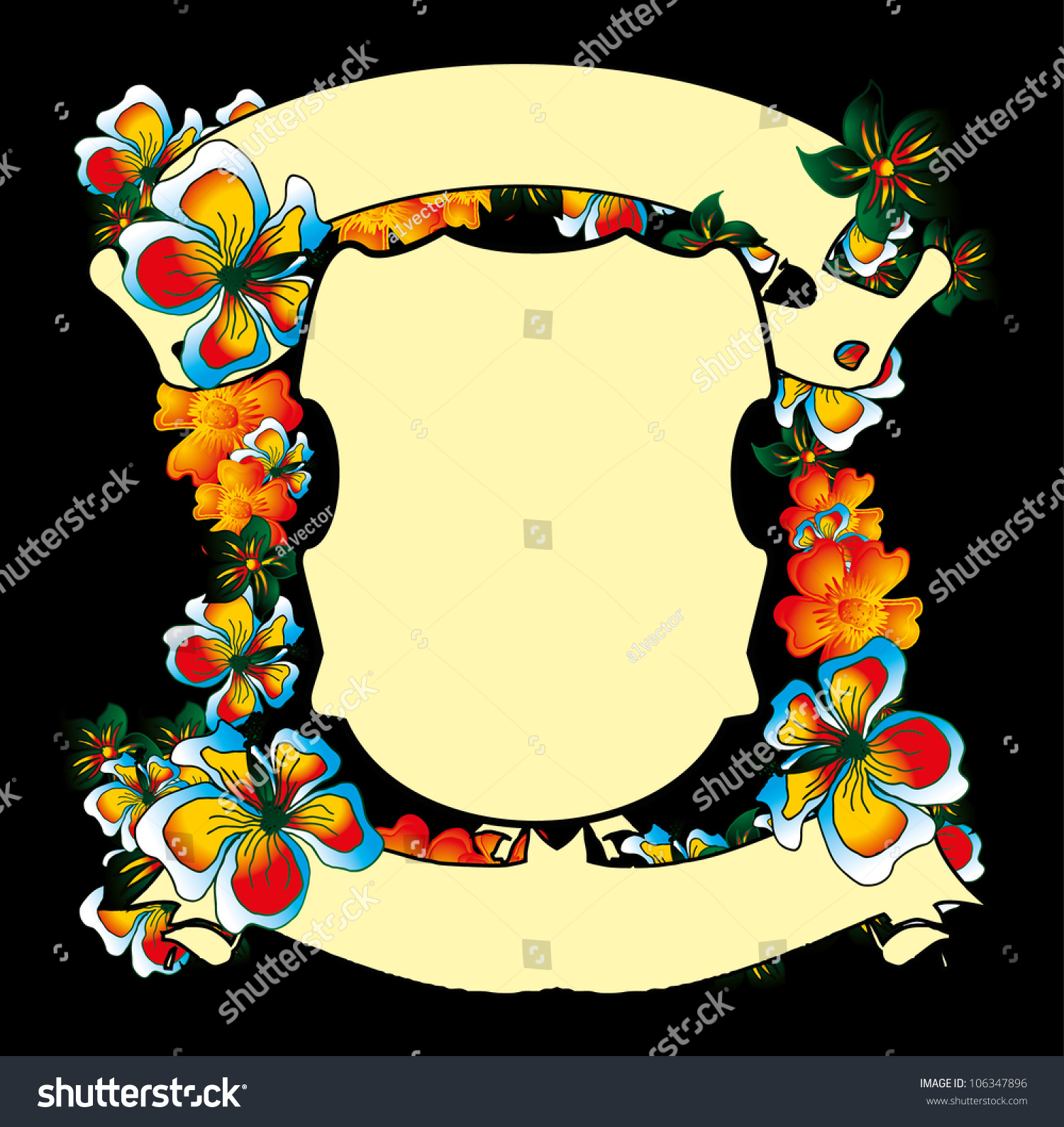 Flower Frame Stock Vector 106347896 - Shutterstock