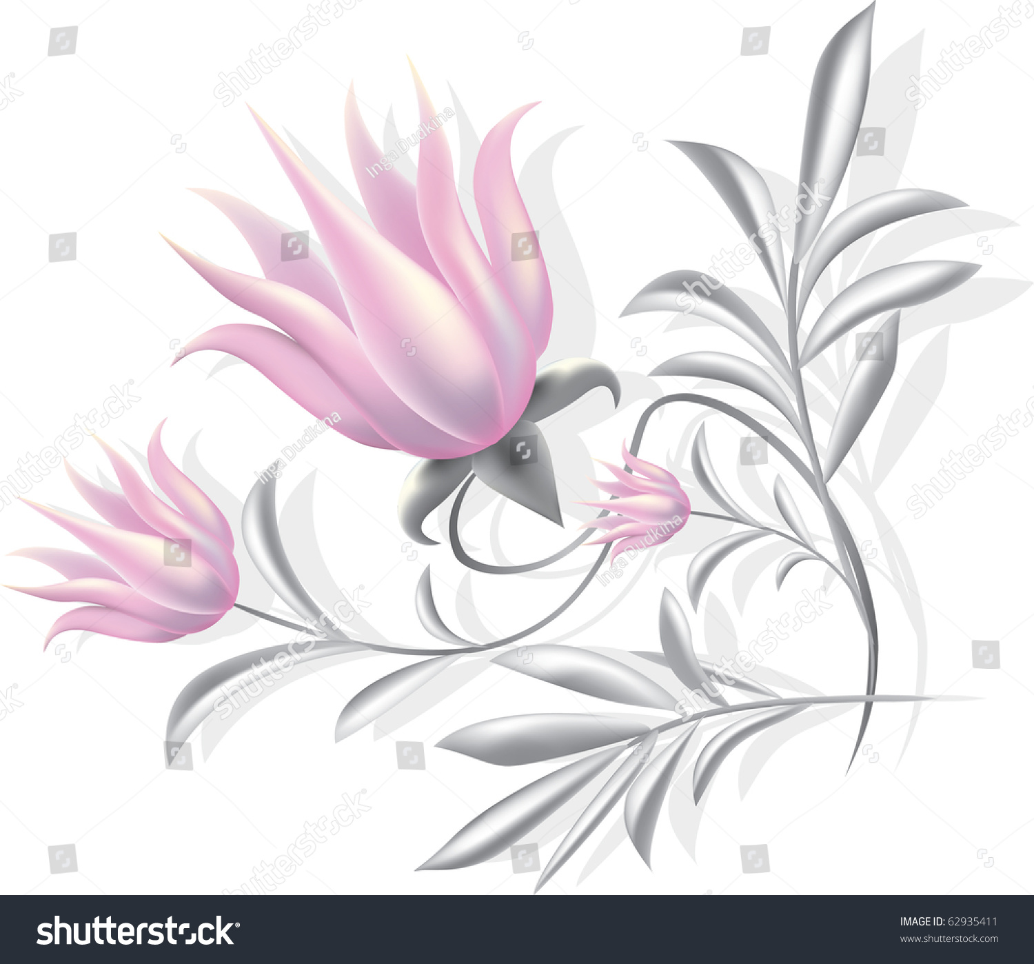Flower On A White Background Stock Vector Illustration 62935411