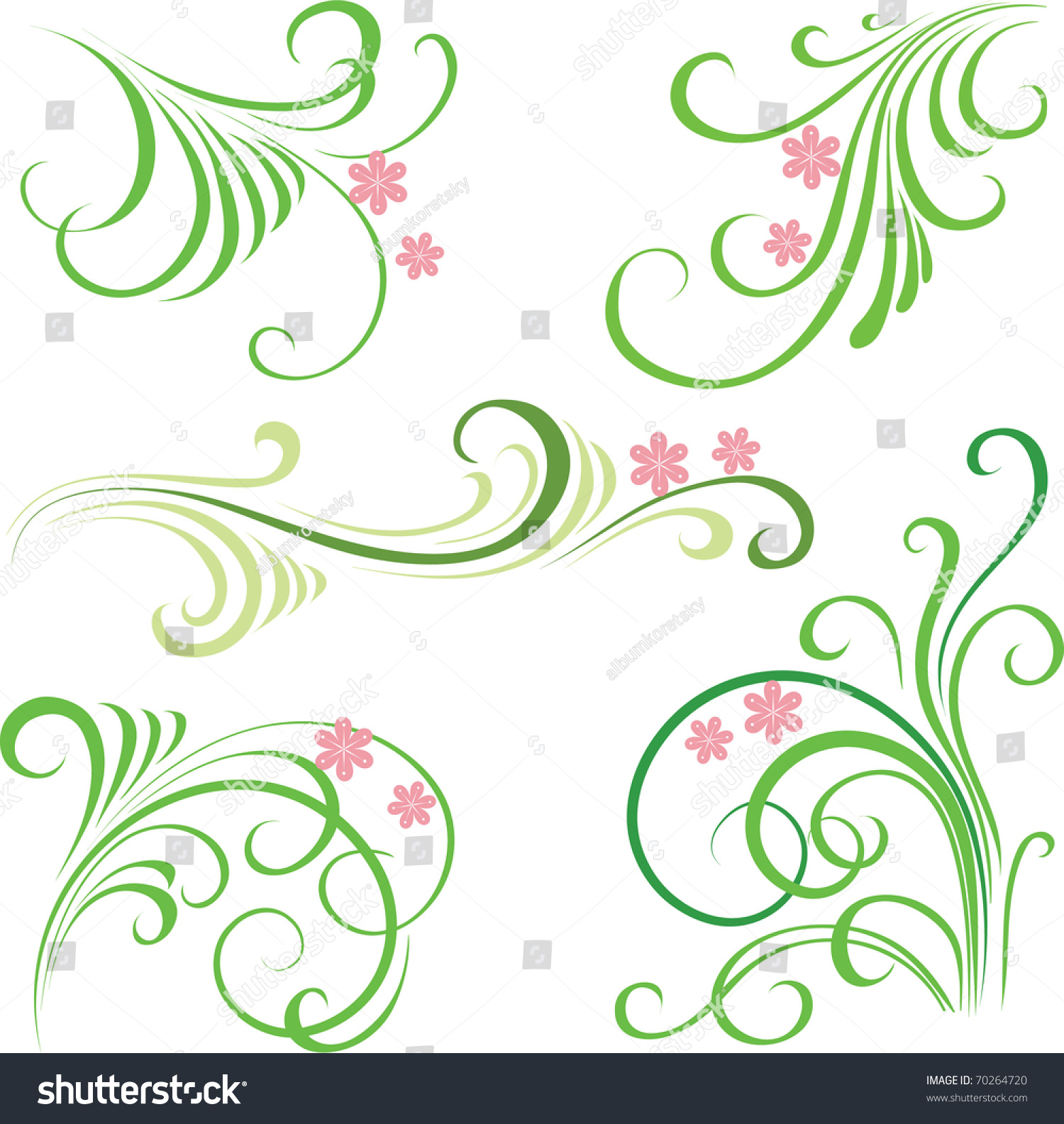 Flower Swirls Stock Vector Illustration 70264720 : Shutterstock