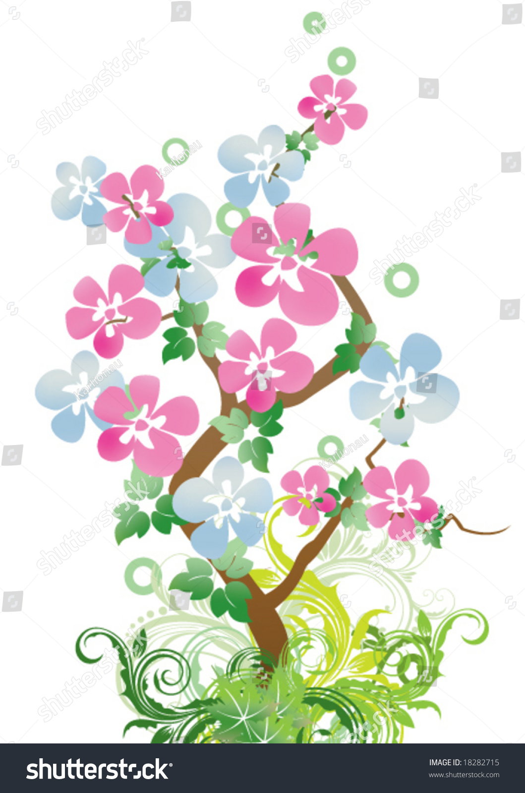 Flower Tree Stock Vector Illustration 18282715 : Shutterstock