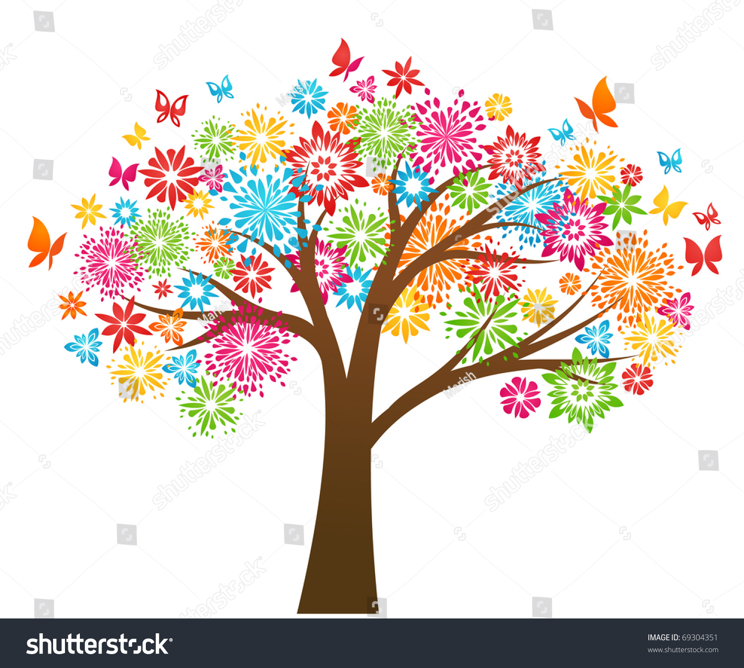 Flower Tree Stock Vector Illustration 69304351 : Shutterstock