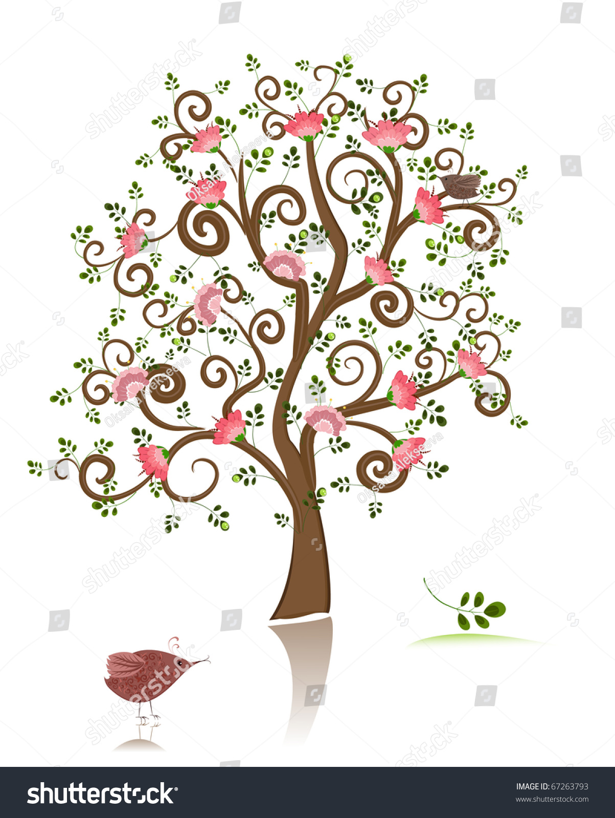 Flowering Ornamental Tree Stock Vector Illustration 67263793 : Shutterstock