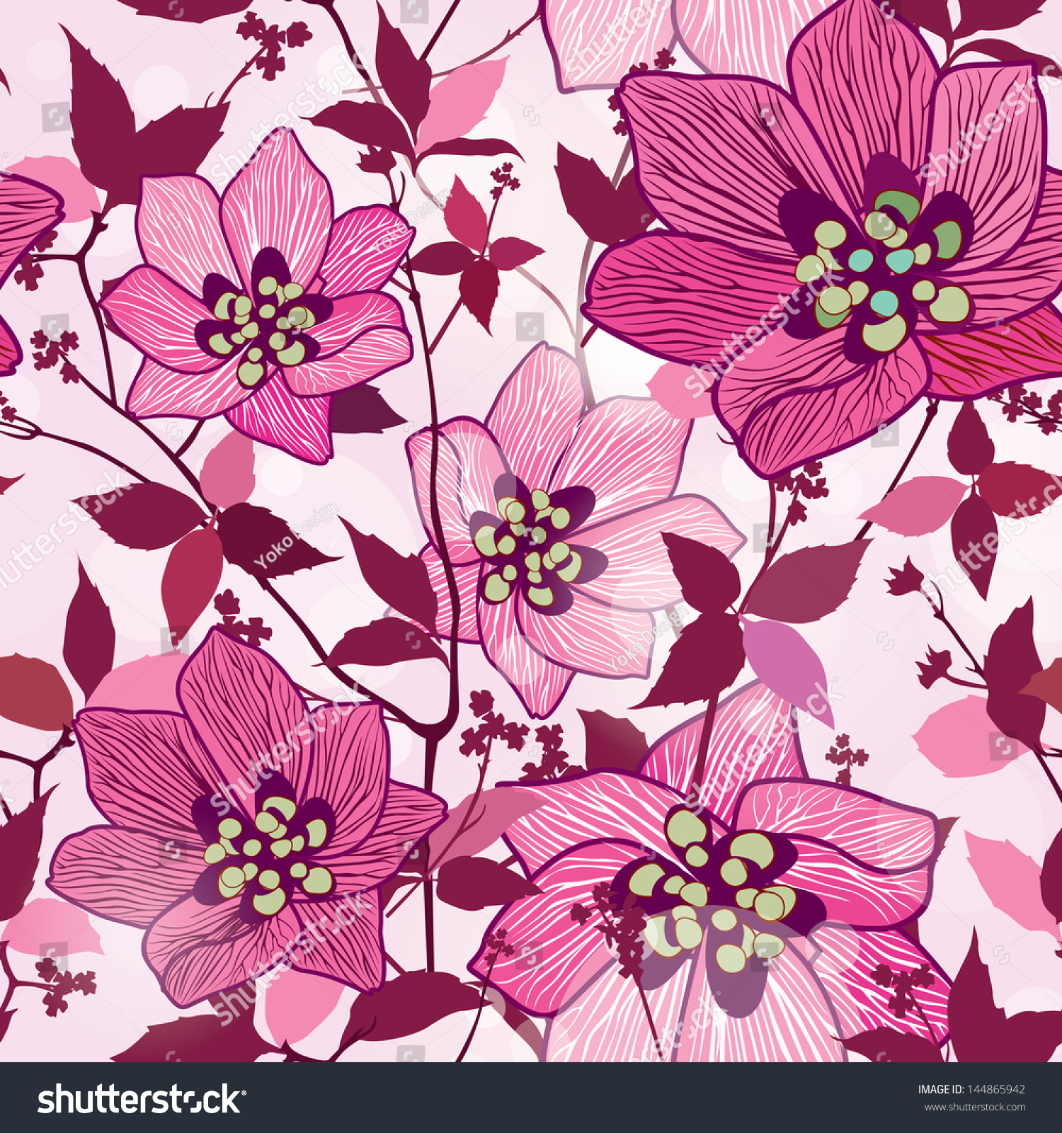 Flowers Seamless Background Floral Seamless Texture With Flowers