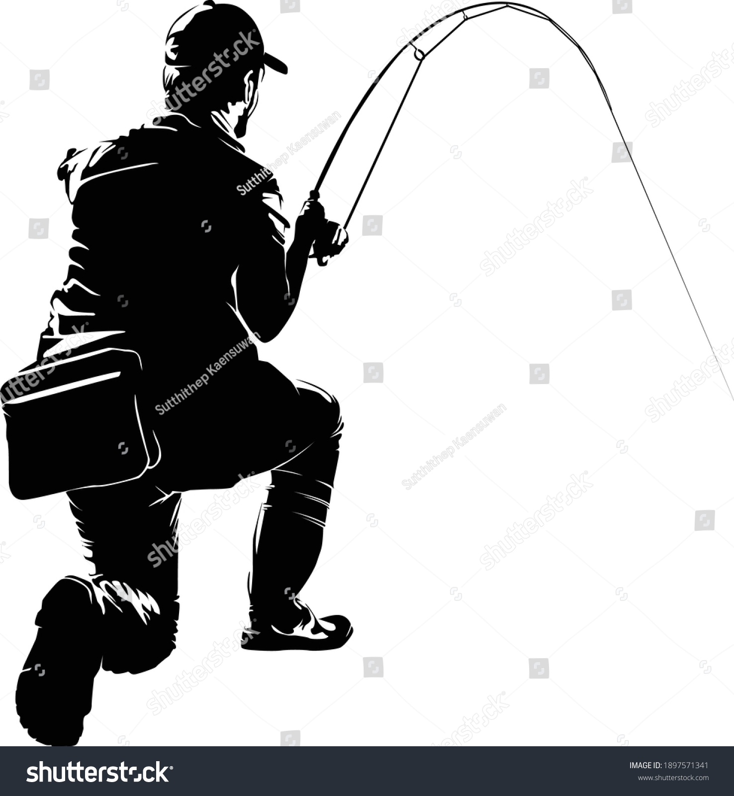 Fly Fisherman Fishinggraphic Fly Fishingclip Art