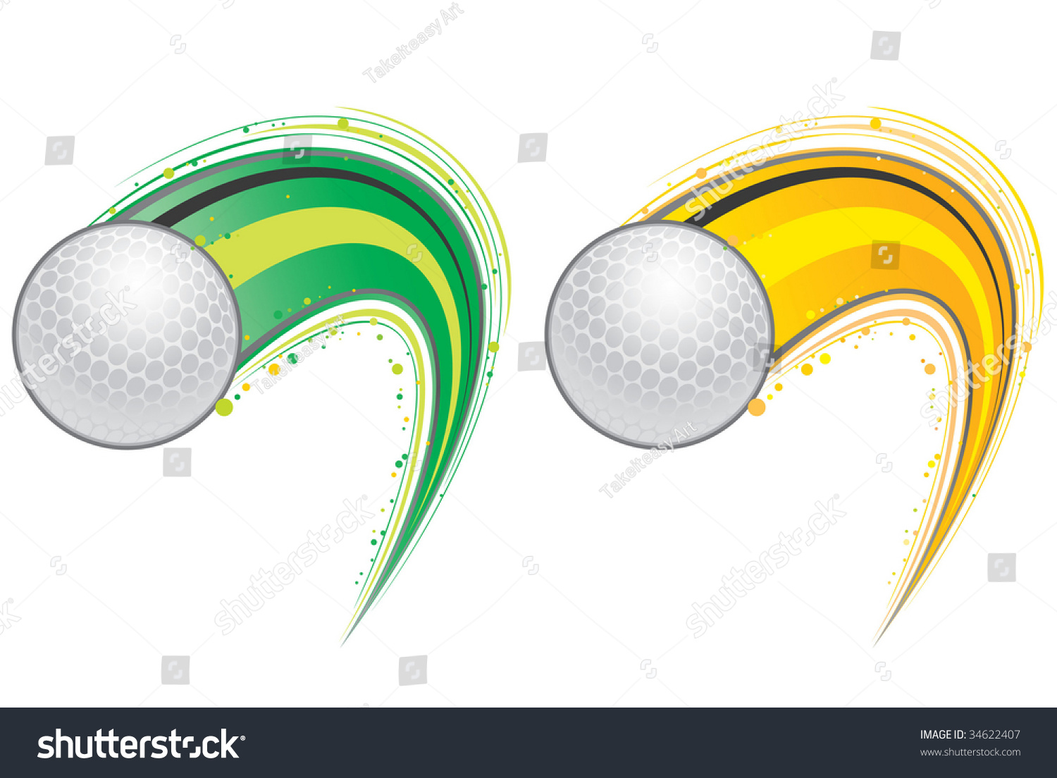 Flying Golf Ball Stock Vector 34622407 - Shutterstock