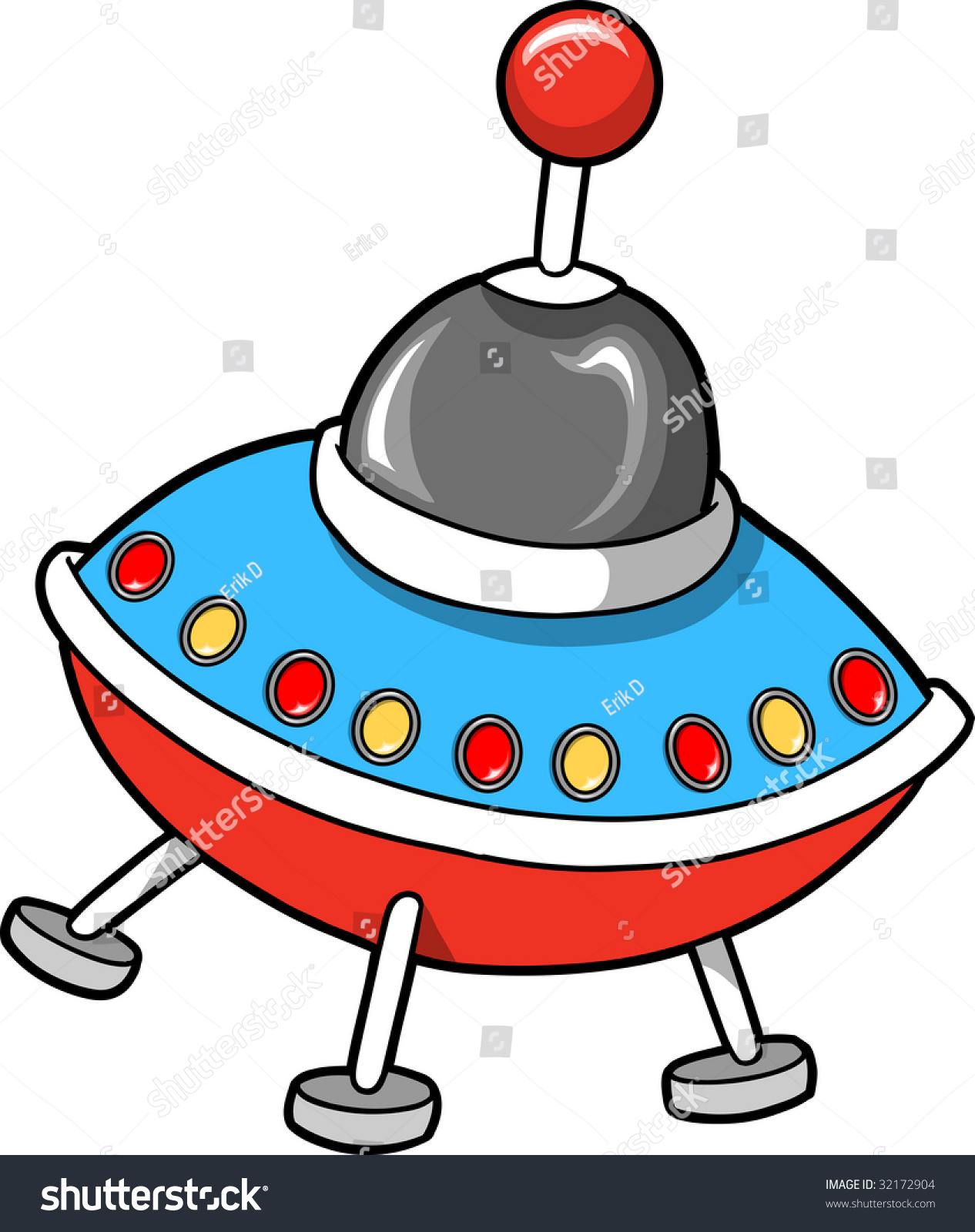 Flying Saucer Vector Illustration - 32172904 : Shutterstock