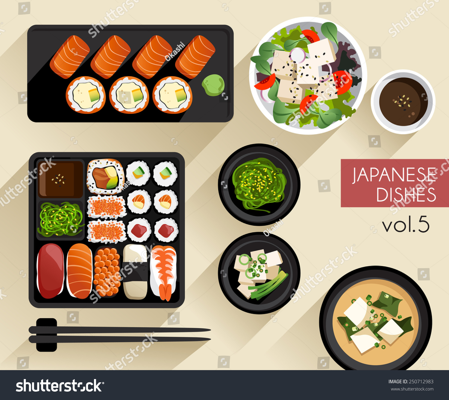 Food Illustration Japanese Food Vector Illustration Stock Vector