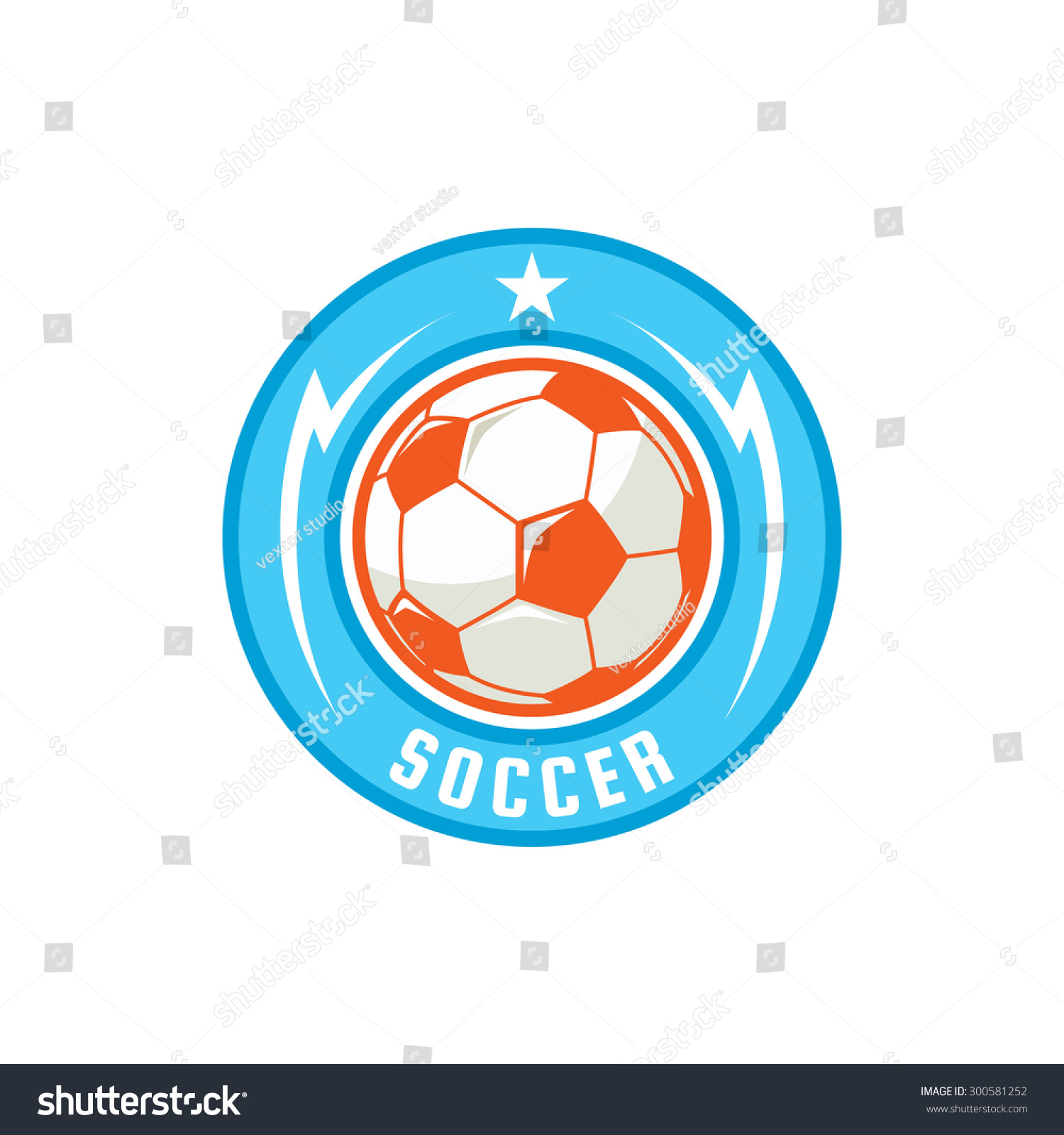 Football Badge Logo Template Designsoccer Teamvector Stock Vector