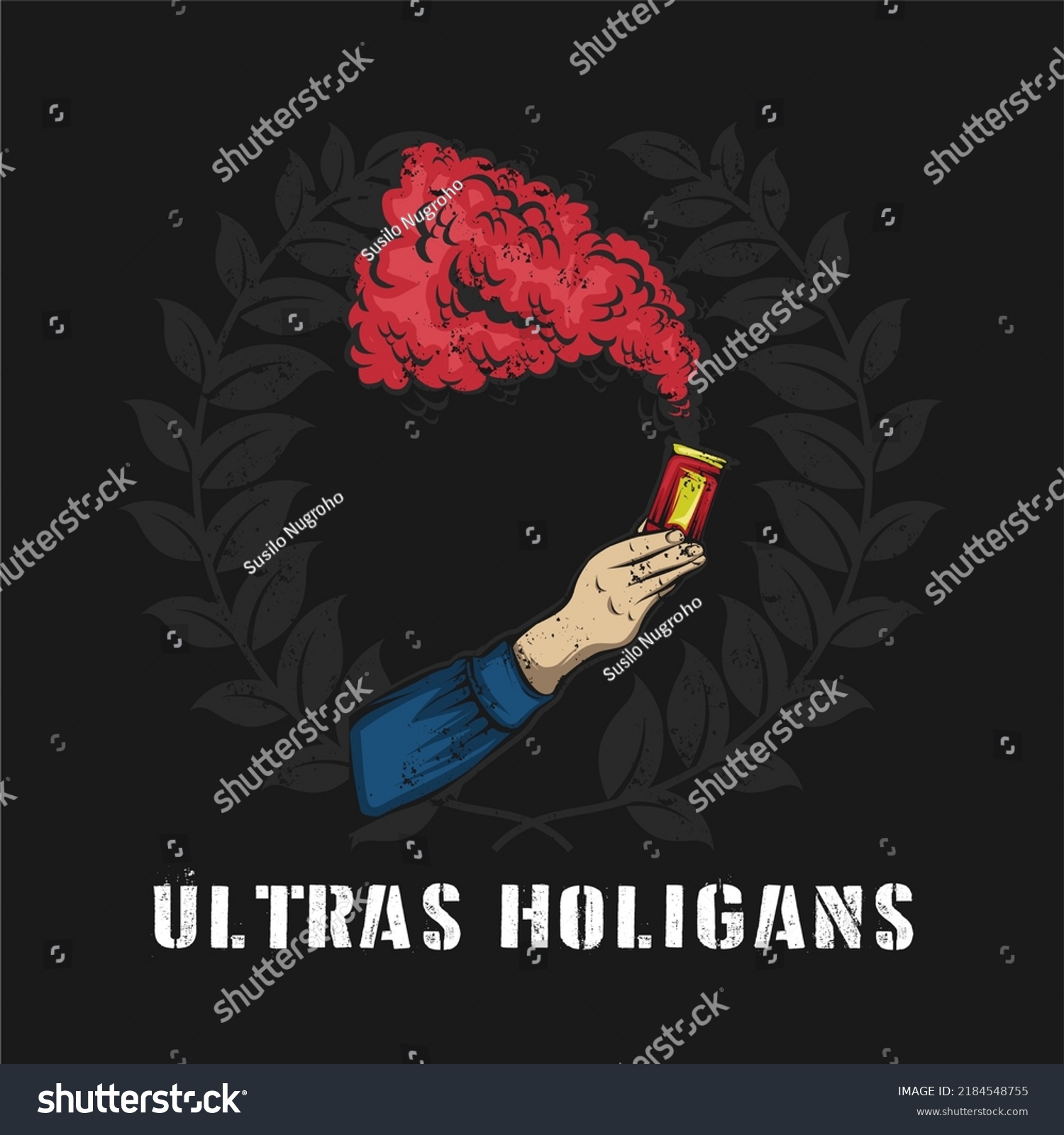 Football Hooligan Soccer Supporter Ultras Hand Stock Vector Royalty