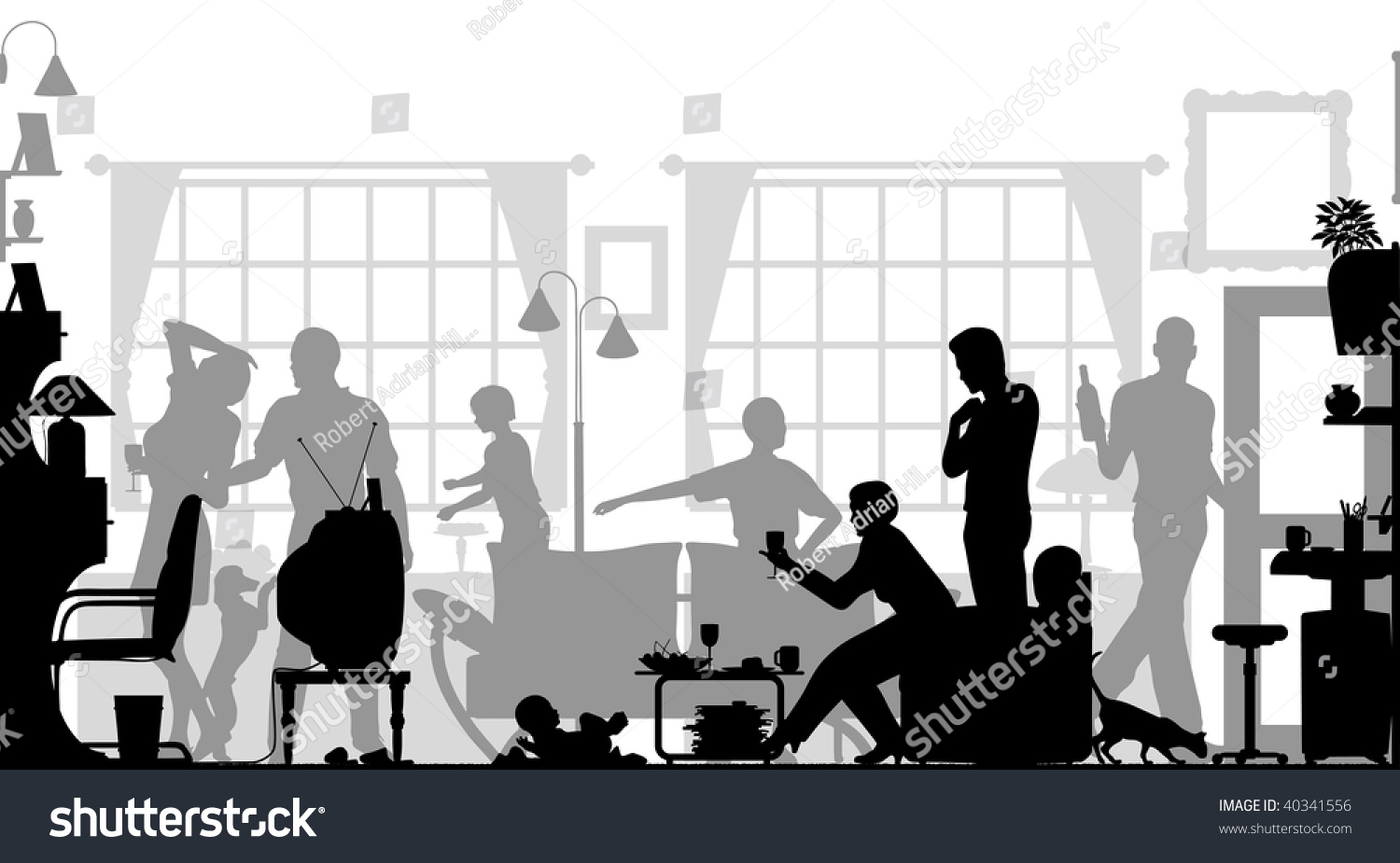 living room gathering silhouette