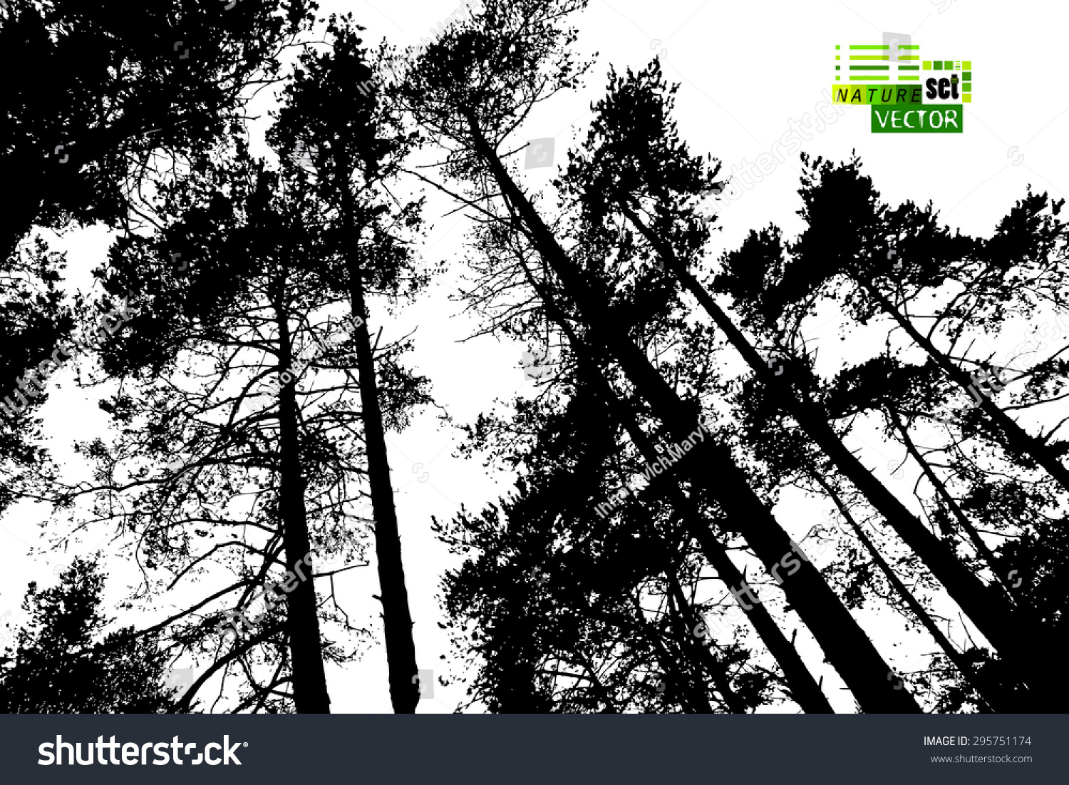Forest Tree Silhouettes. Vector - 295751174 : Shutterstock