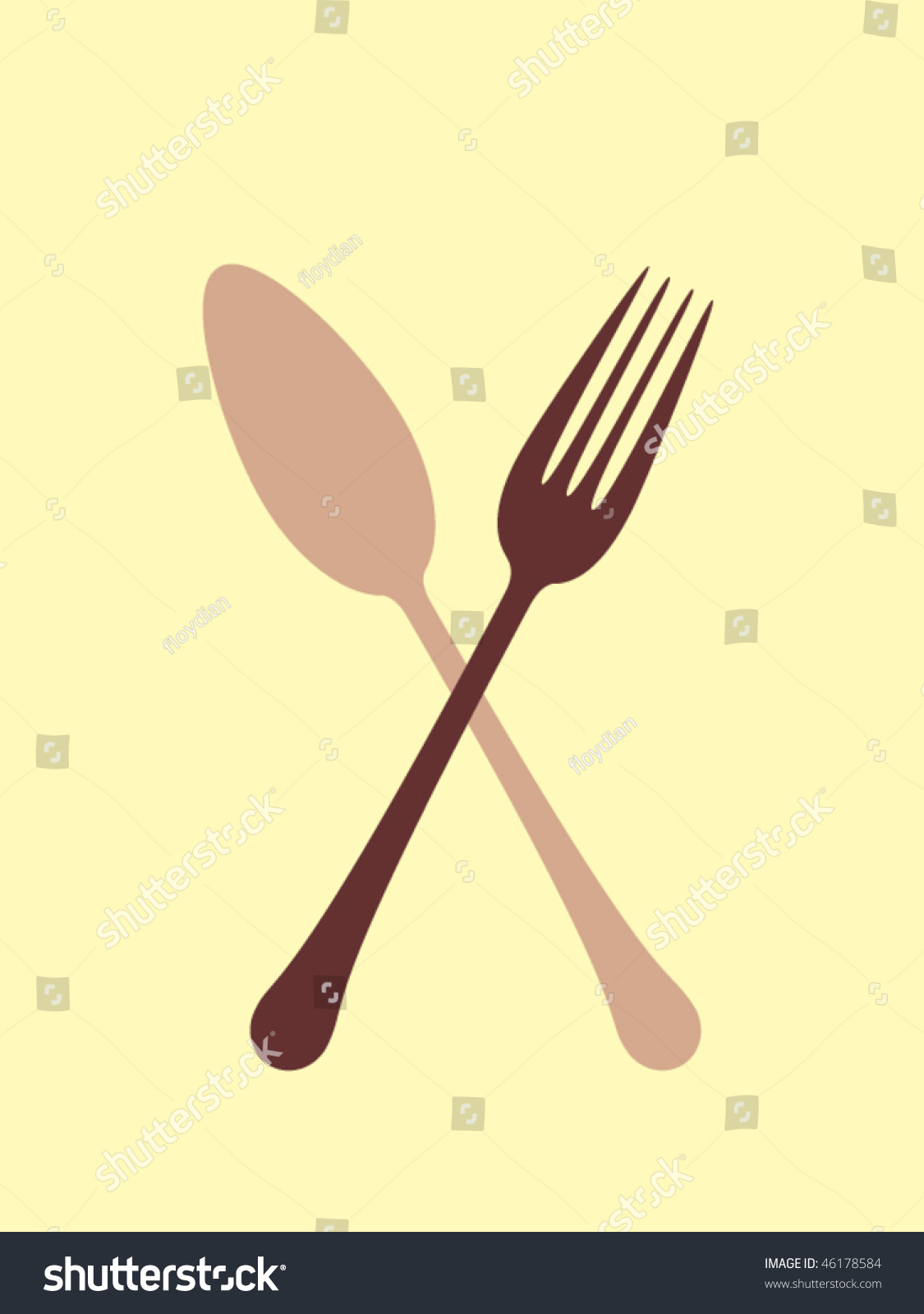 Fork And Spoon Stock Vector Illustration 46178584 : Shutterstock