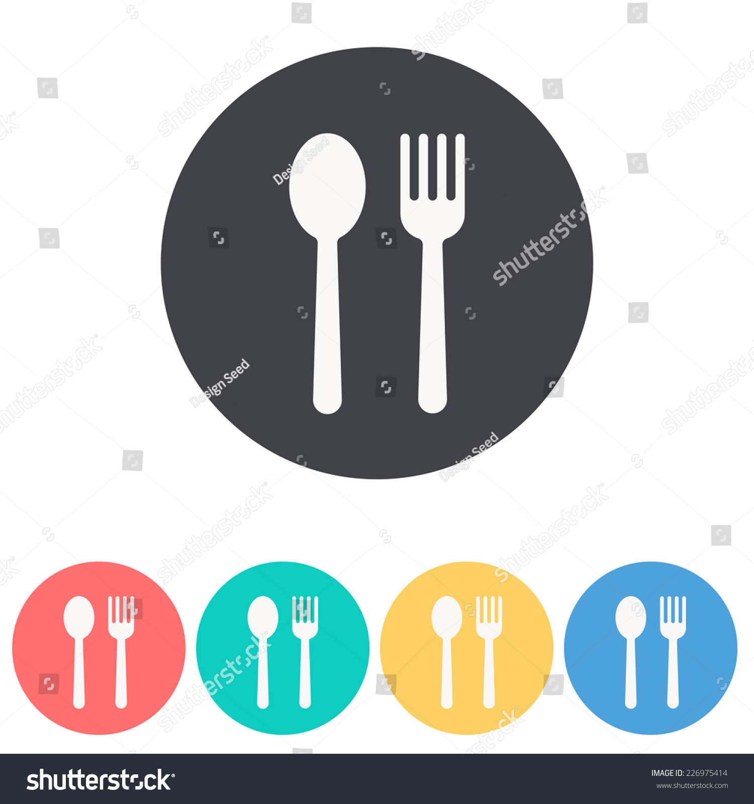 Fork And Spoon Icon Stock Vector Illustration 226975414 : Shutterstock