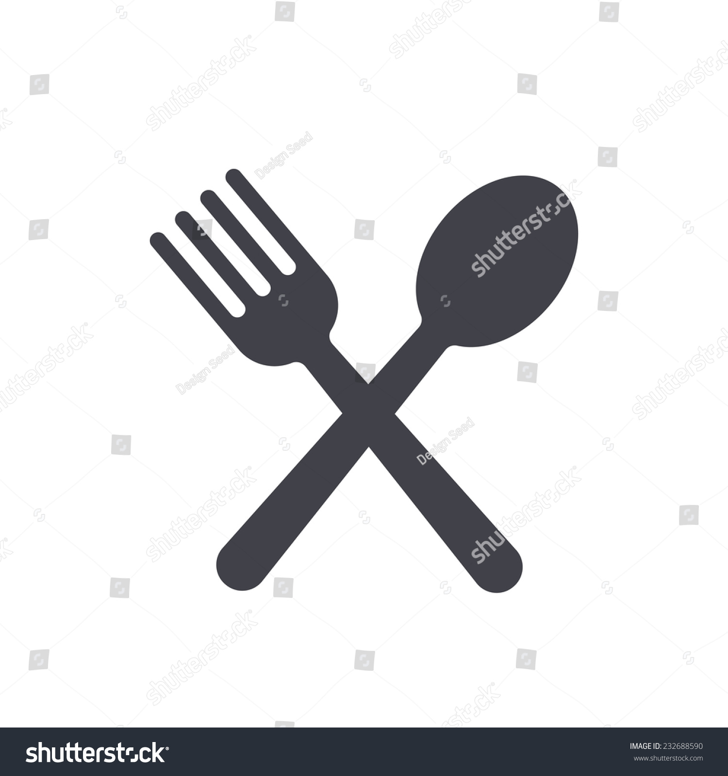 Fork And Spoon Icon Stock Vector 232688590 : Shutterstock