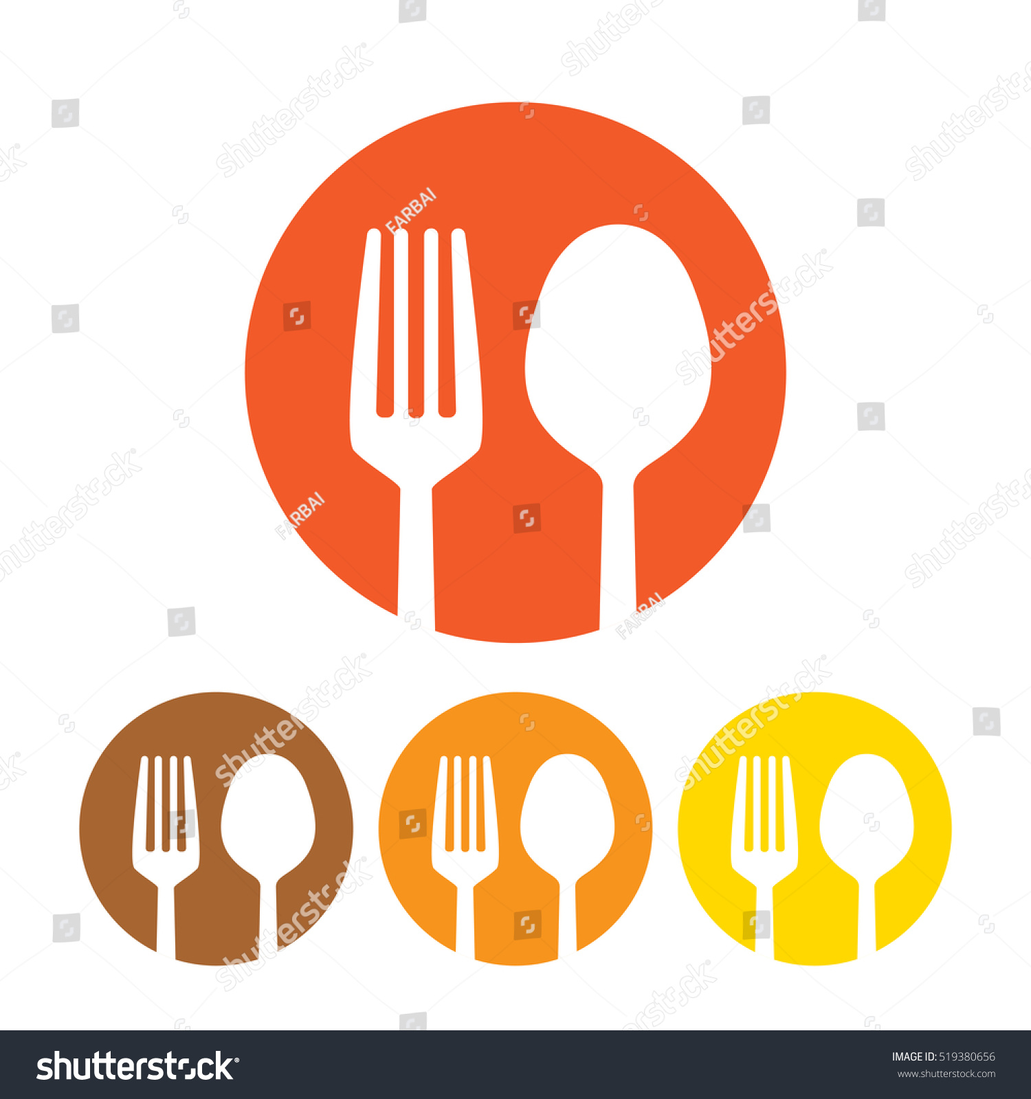 Fork And Spoon Icon Stock Vector 519380656 : Shutterstock
