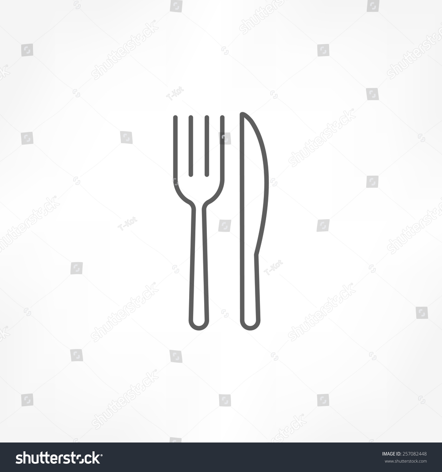 Fork Knife Icon Stock Vector Illustration 257082448 : Shutterstock