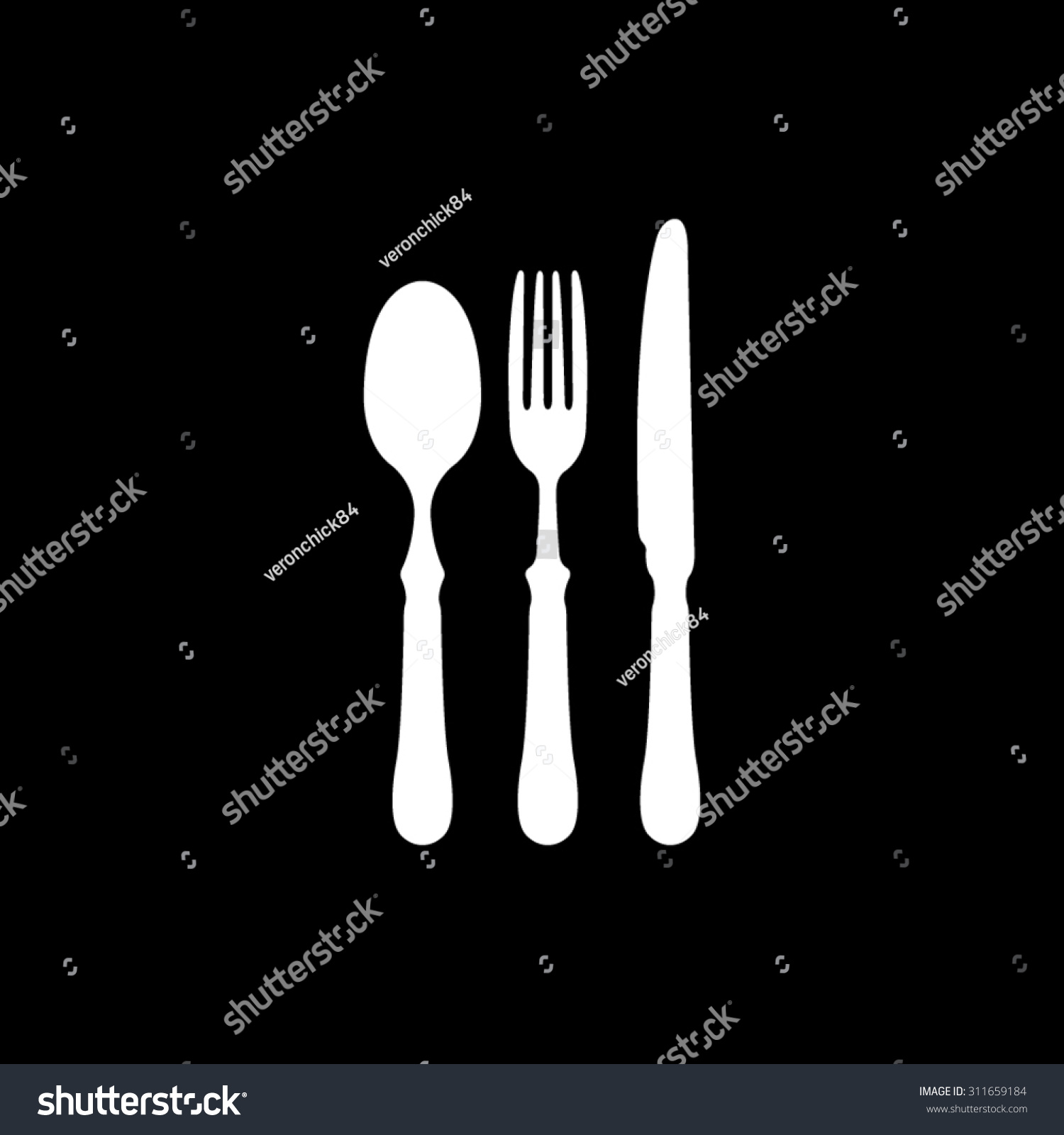 Fork Spoon Knife - Vector Icon - 311659184 : Shutterstock