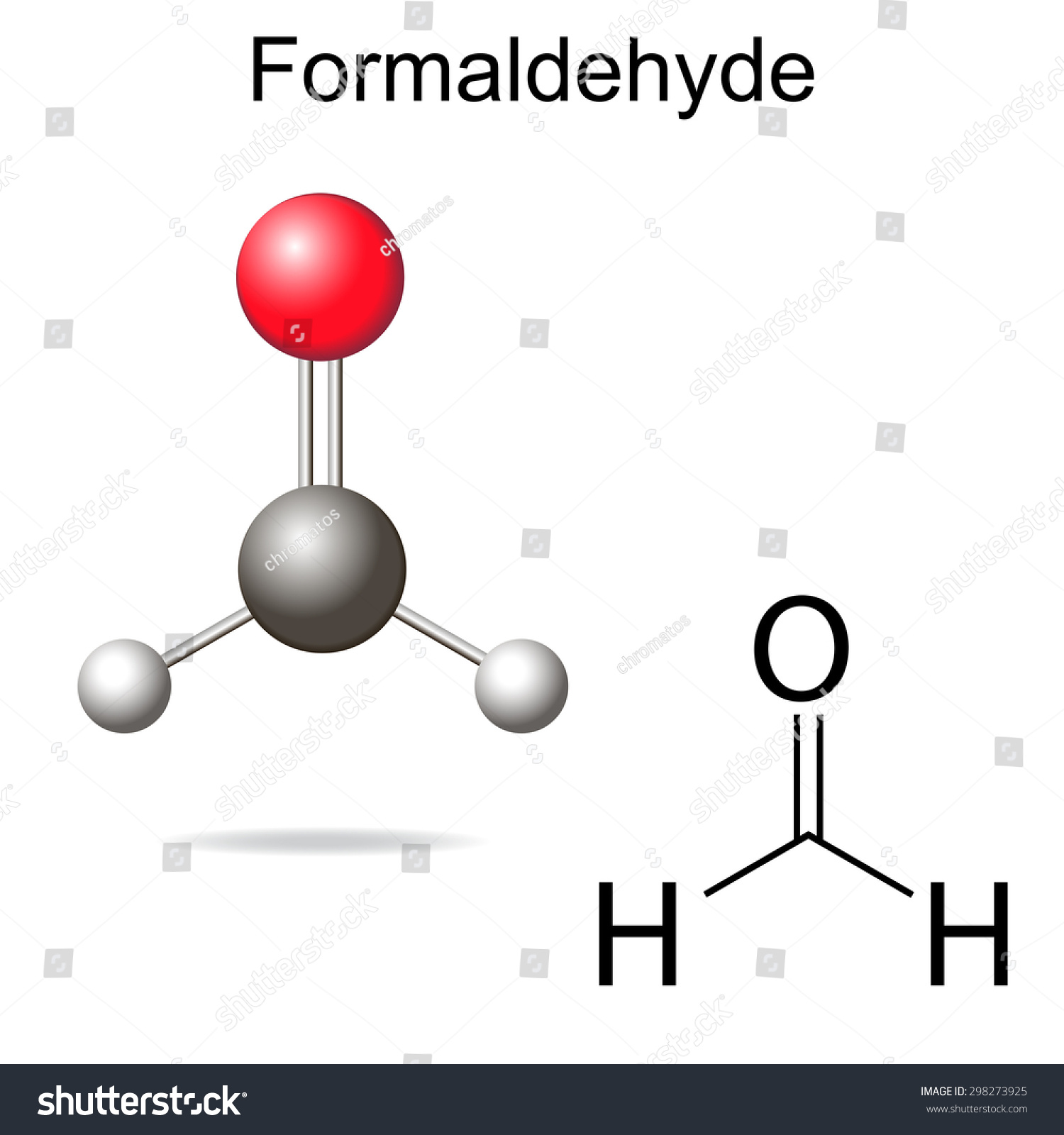 Formaldehyde Model Structural Chemical Formula Molecule Stock Vector 298273925 Shutterstock 0686