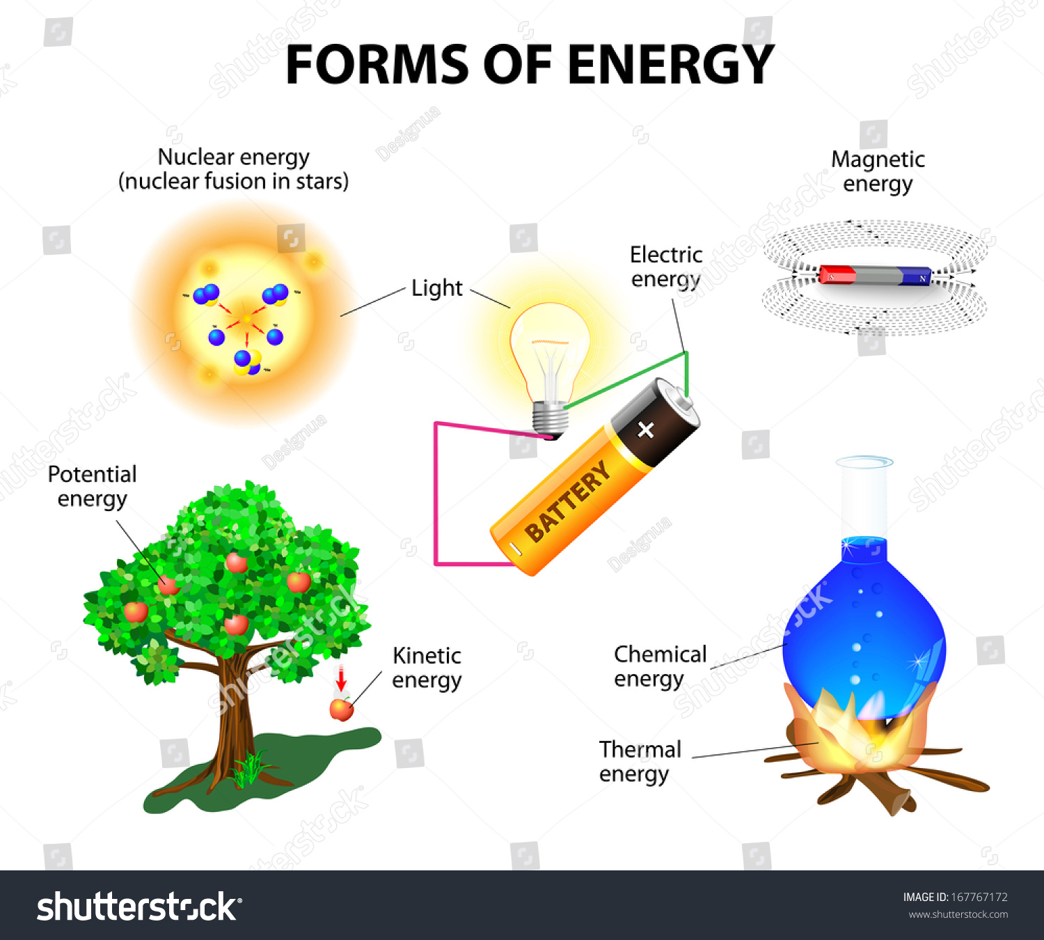 Forms Of Energy Kinetic Potential Mechanical Chemical Electric