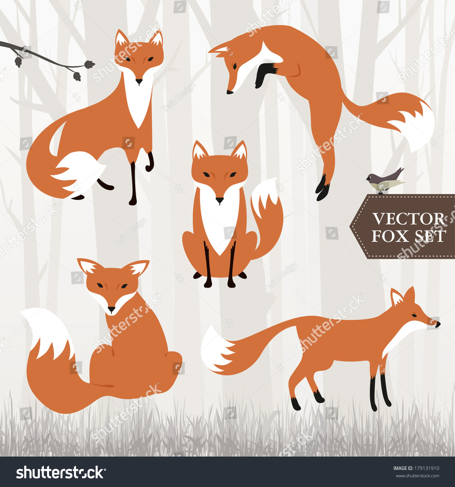 Fox Stock Vector Illustration 179131910 : Shutterstock