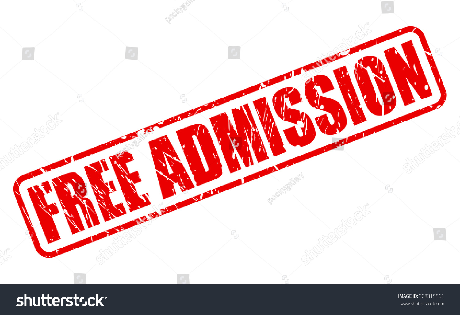 Free Admission Red Stamp Text On White Stock Vector Illustration ...