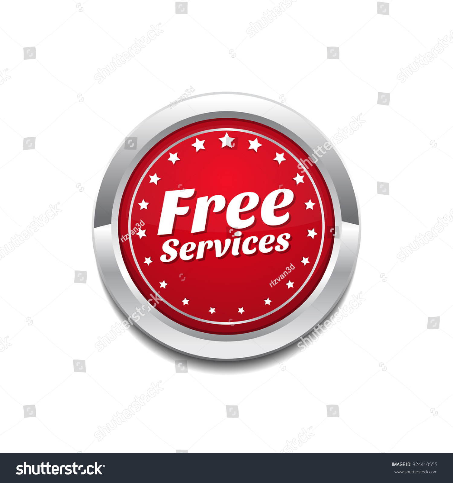 Free Services Red Vector Icon Button Free Services Red Vector Icon Button