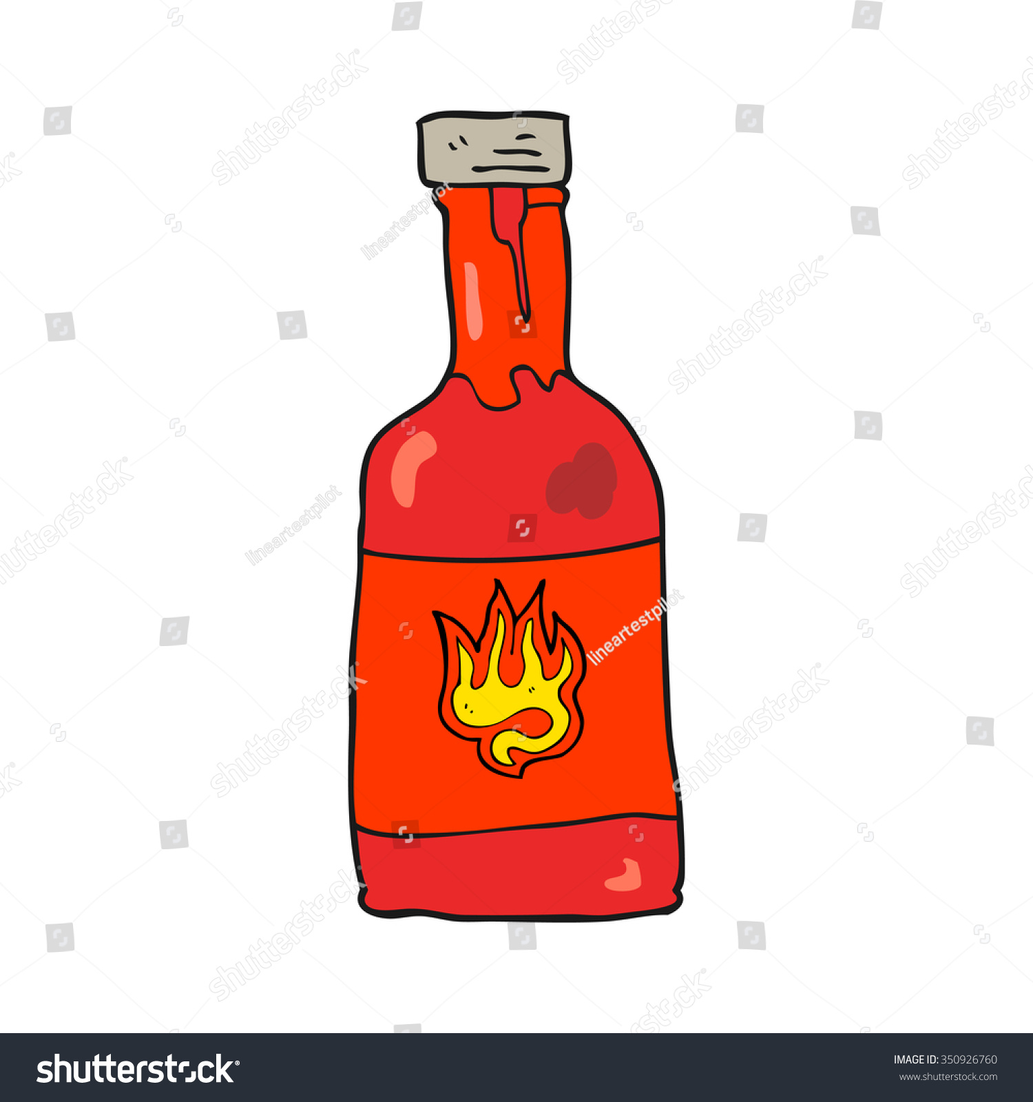 Freehand Drawn Cartoon Chili Sauce Bottle Stock Vector Illustration 350926760 Shutterstock 0138