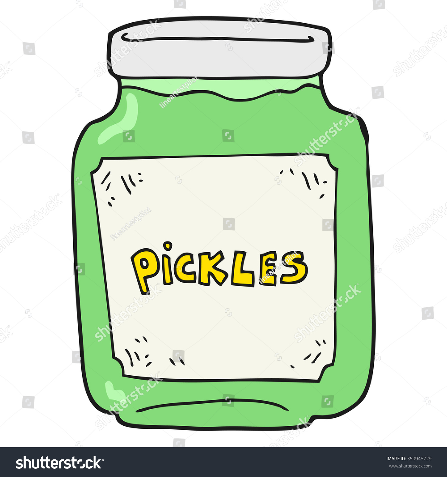 Freehand Drawn Cartoon Pickle Jar Stock Vector Illustration 350945729