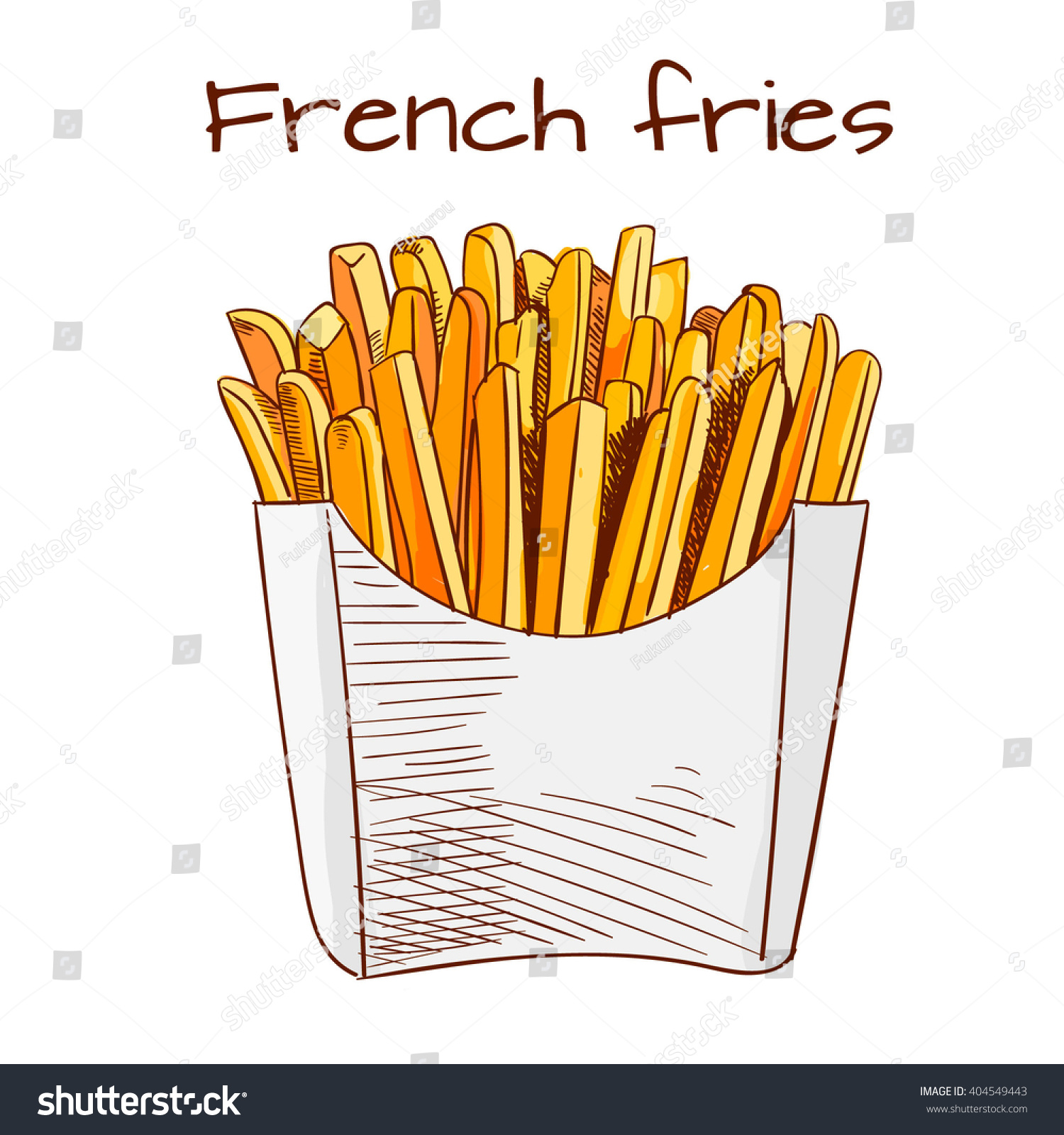 French Fries Sketch Hand Drawn Fast Stock Vector 404549443 - Shutterstock