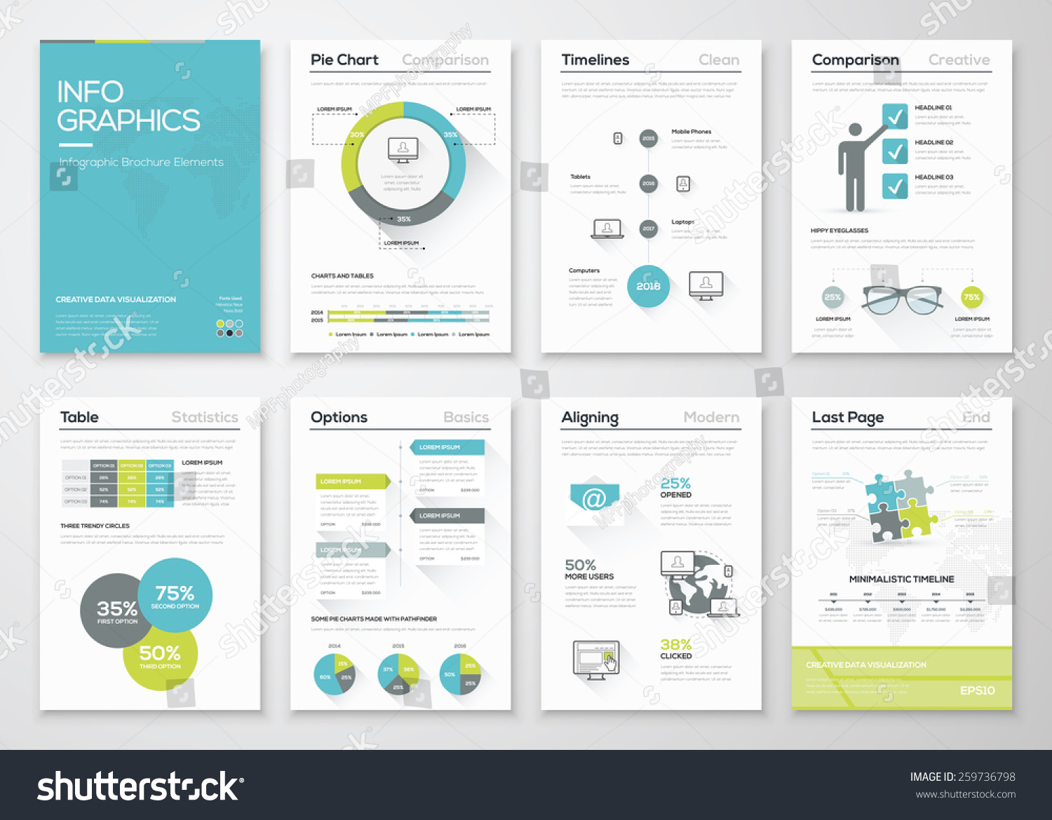 Fresh Infographics Vector Concept. Business Graphics Brochures. Used 