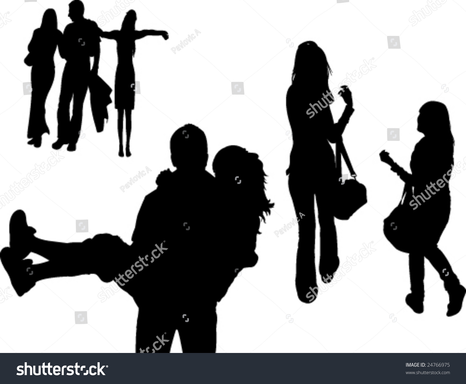 Friends Silhouette - Vector - 24766975 : Shutterstock