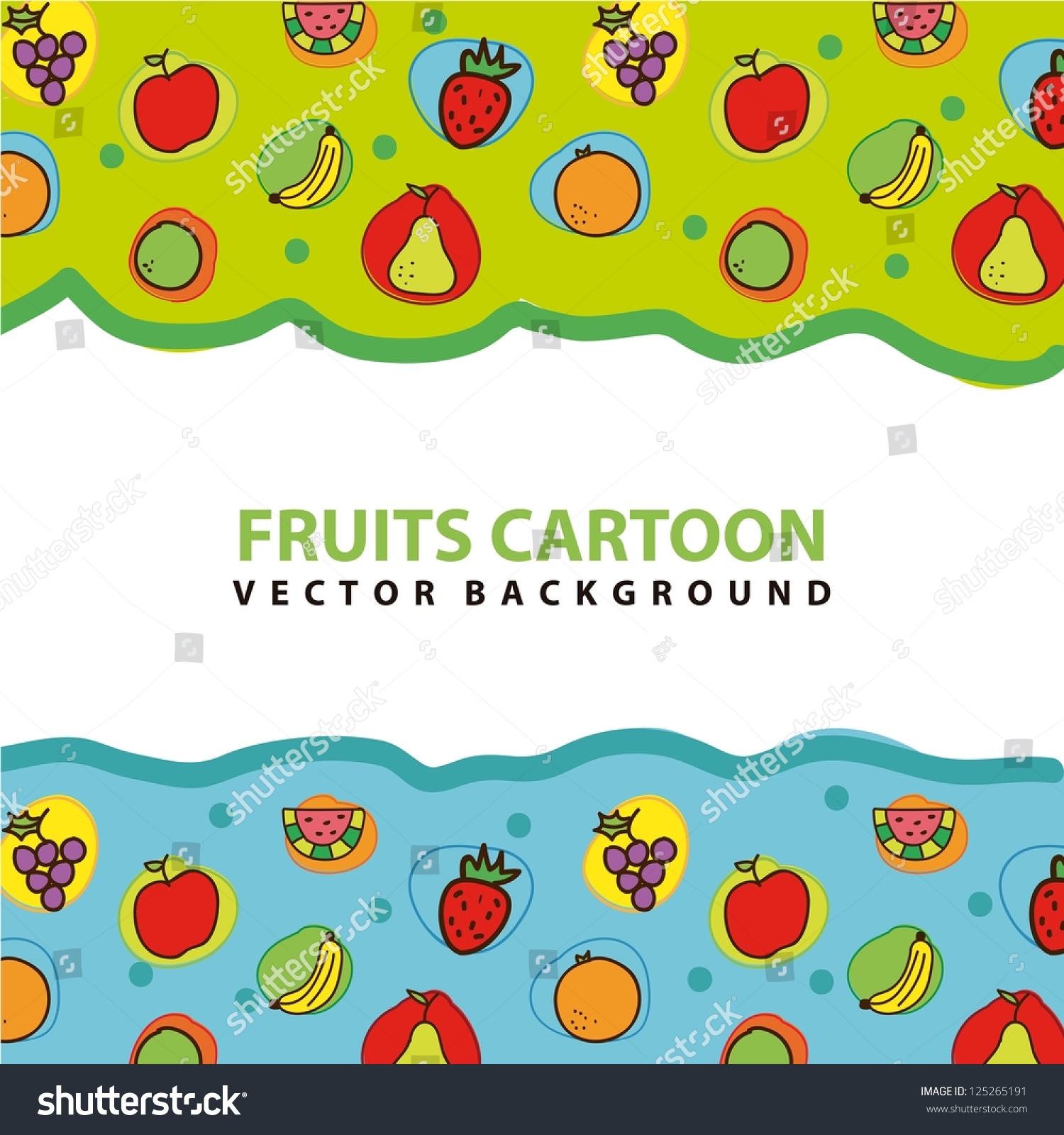 Fruits Drawing Over White Background. Vector Illustration - 125265191