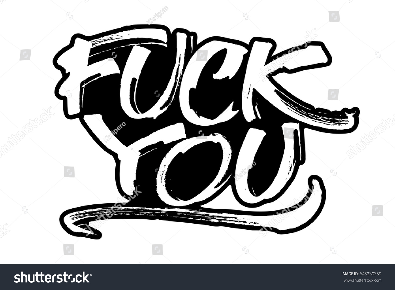 Fuck You Modern Calligraphy Hand Lettering Stock Vector Royalty Free