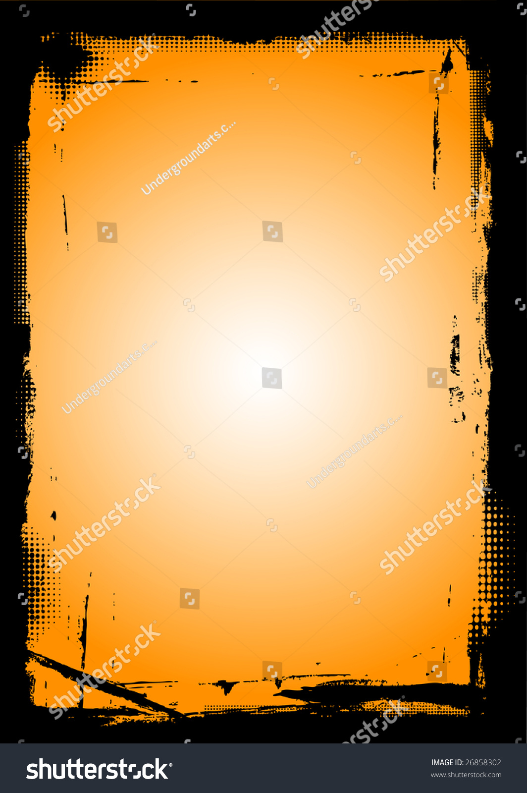 Full Page Black Border With Fading Circles (Transparent Vector So It