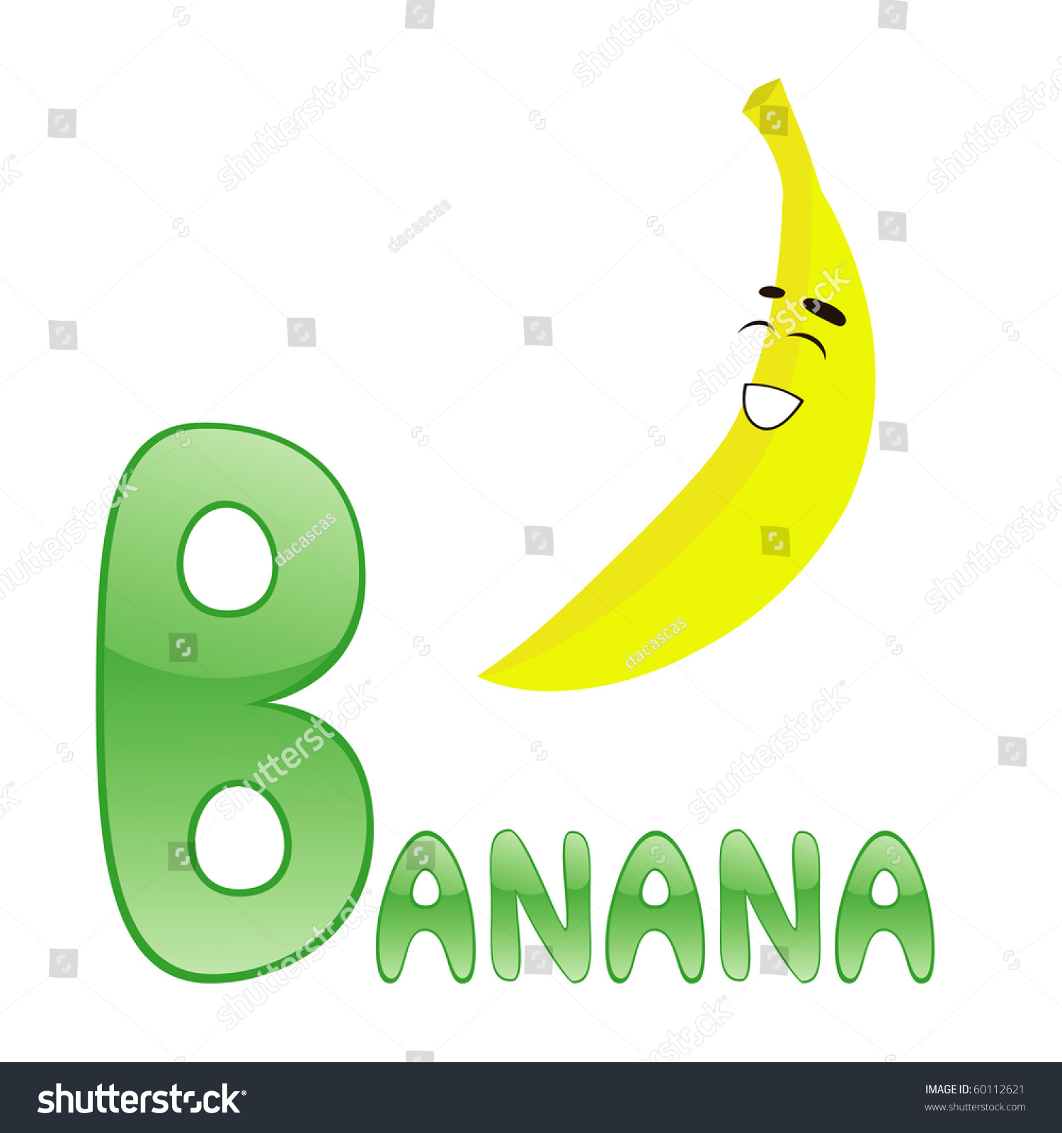 Funny Alphabet For Children. Banana - Letter B. Stock Vector ...