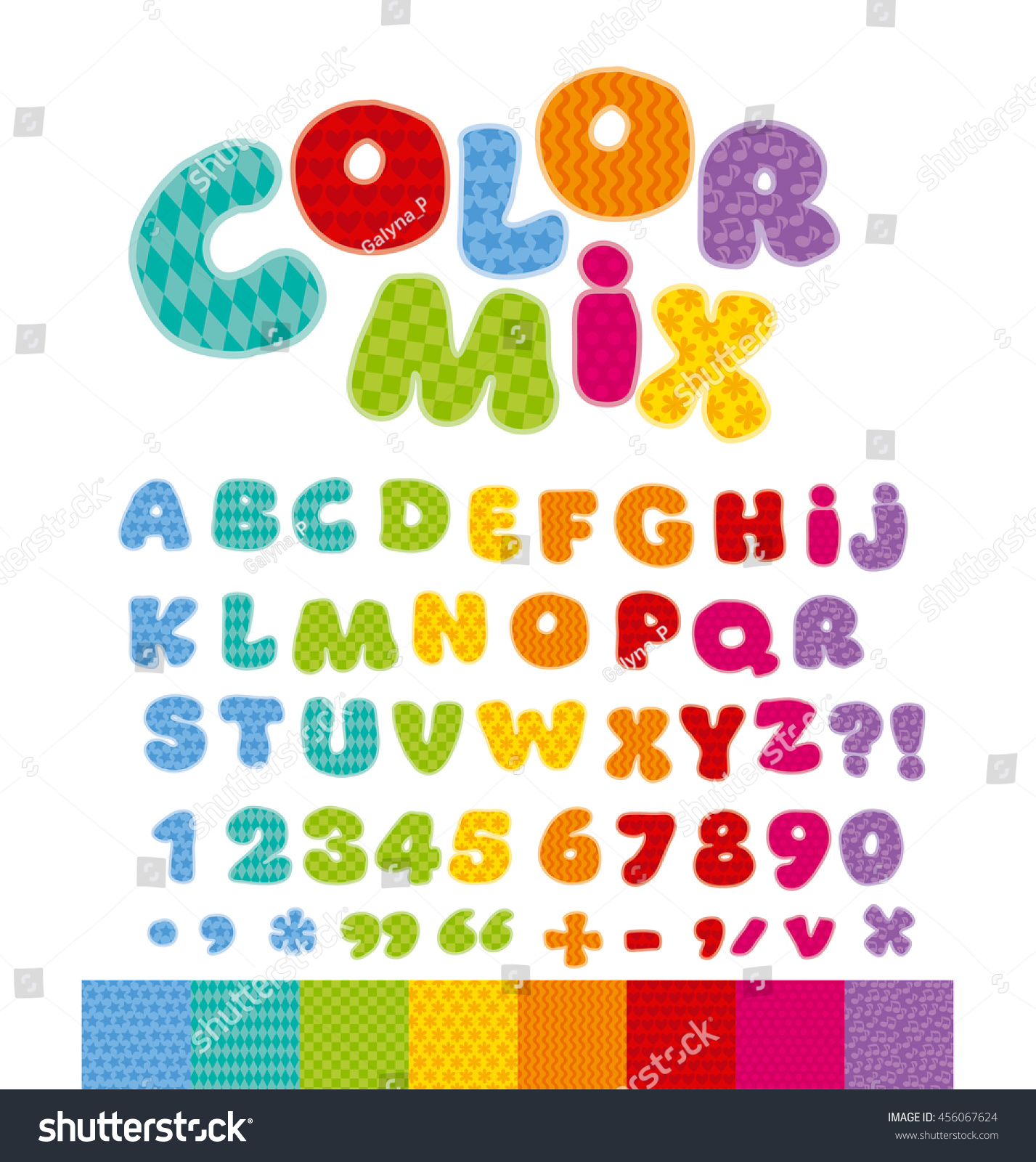 Funny Alphabet for children with patchwork patterns Cute cartoon alphabetic letters in rainbow colors Bold soft font abc rounded type for birthday greeting baby shower card educational poster Funny Alphabet for children with patchwork patterns Cute cartoon alphabetic letters in rainbow colors Bold soft font abc rounded type for birthday greeting baby shower card educational poster
